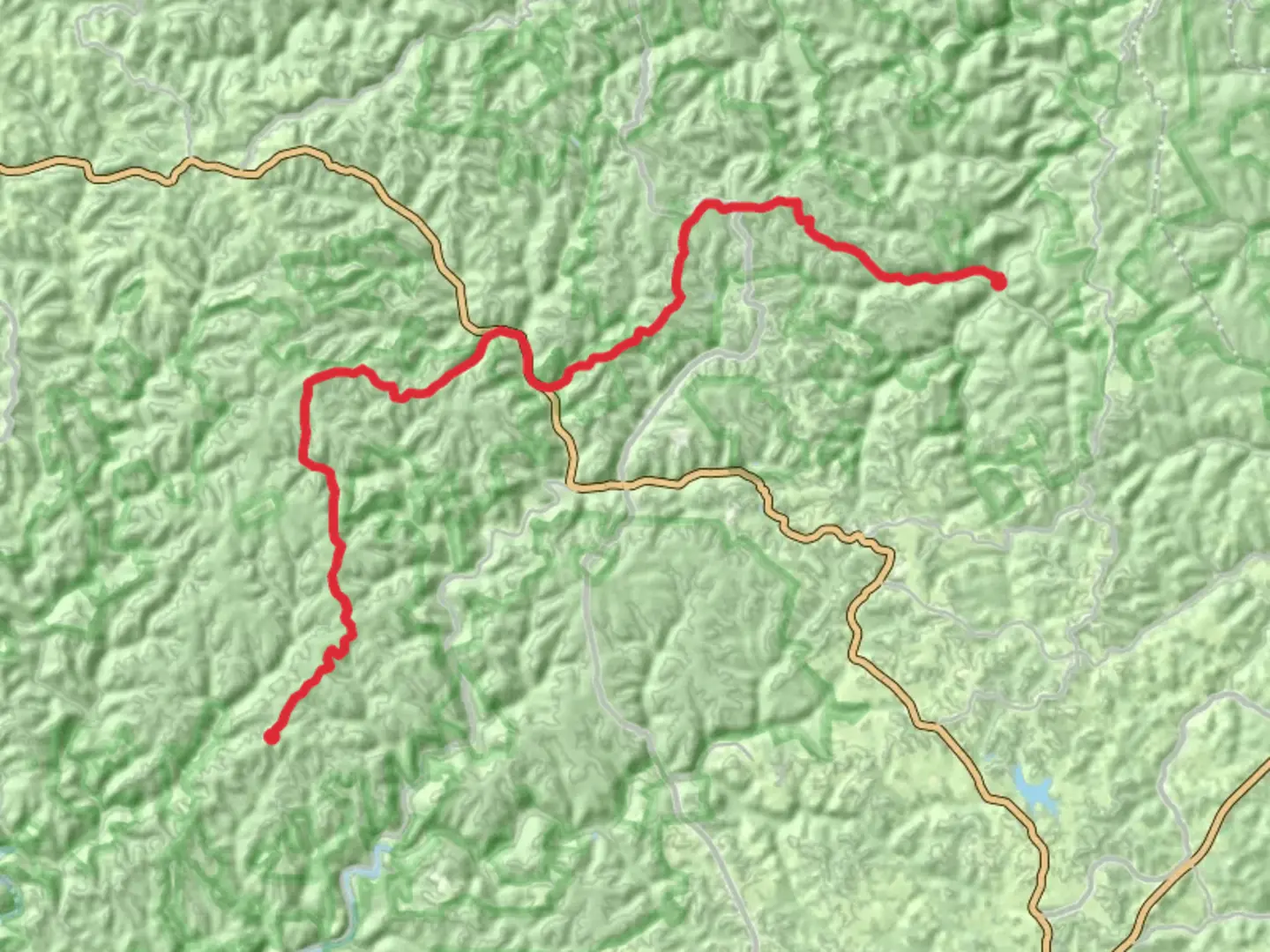 An image depicting the trail Sheltowee Trace Point to Point and its surrounding area.