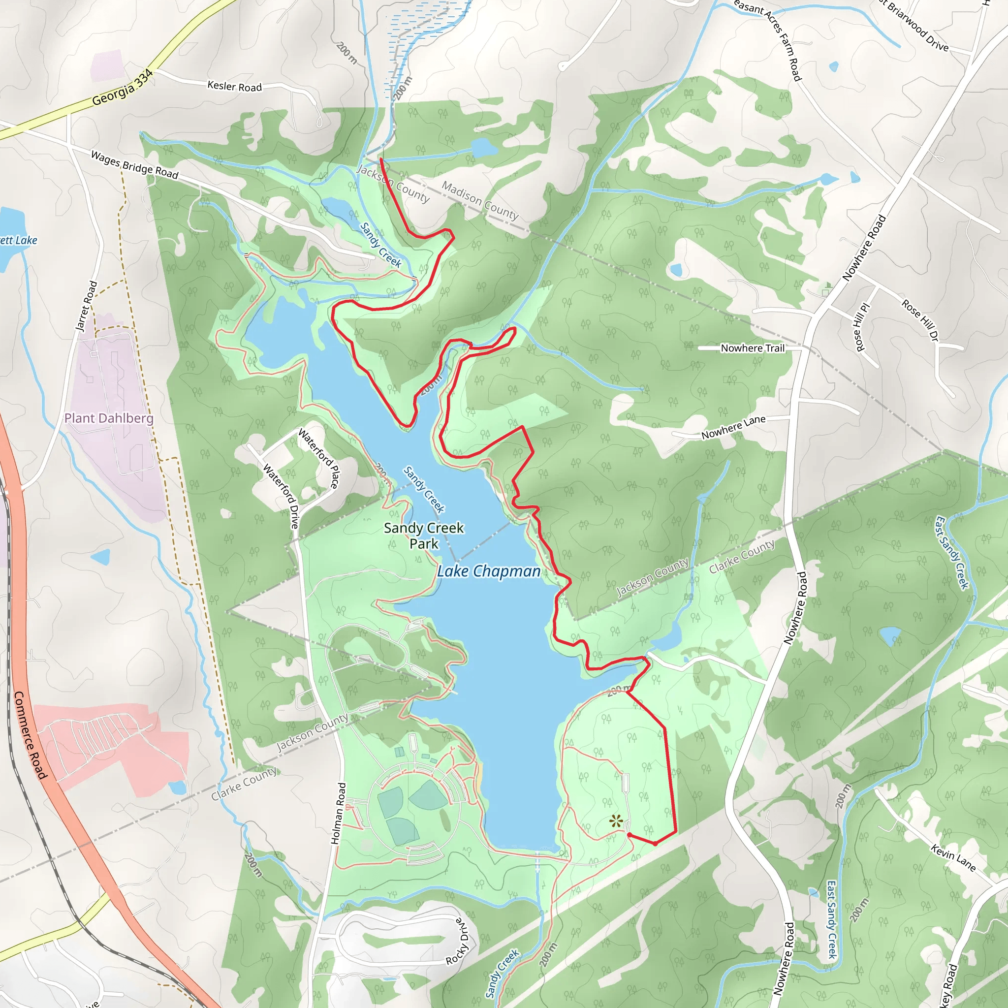Lake Chapman via Lakeside Trail mobile static map