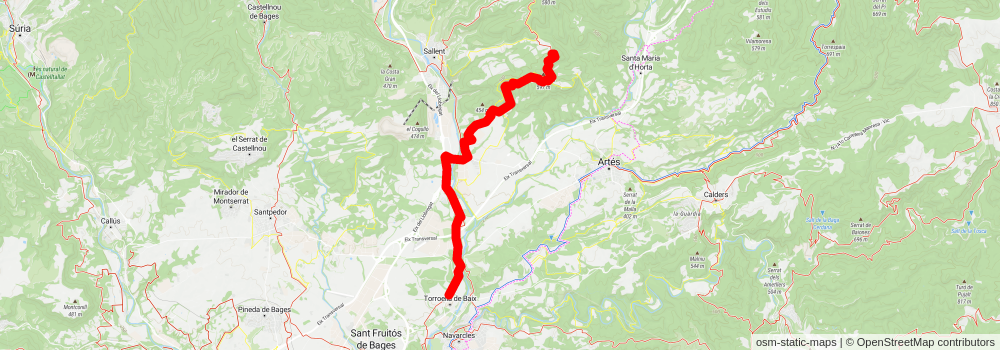 GR 4 Puigcerdà- Montserrat stage 7 Map