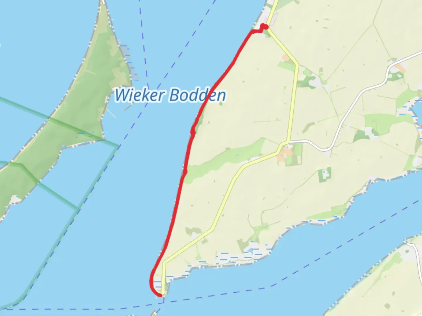 An image depicting the trail Wittower Fähre from Zürkvitz and its surrounding area.