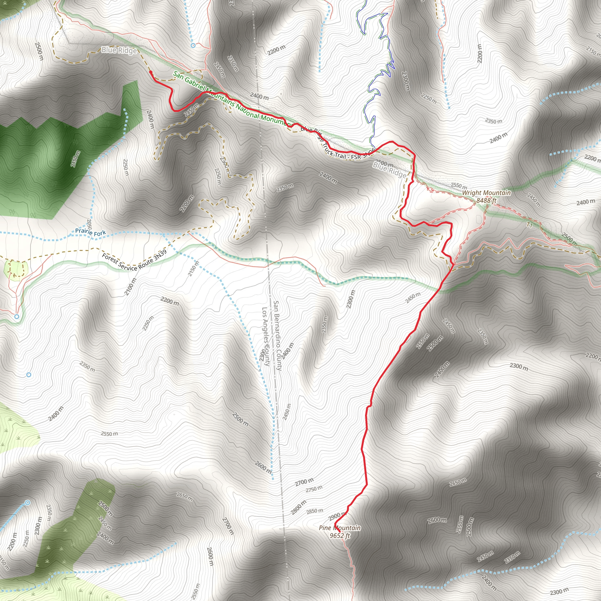 Pine Mountain via Pacific Crest Trail mobile static map