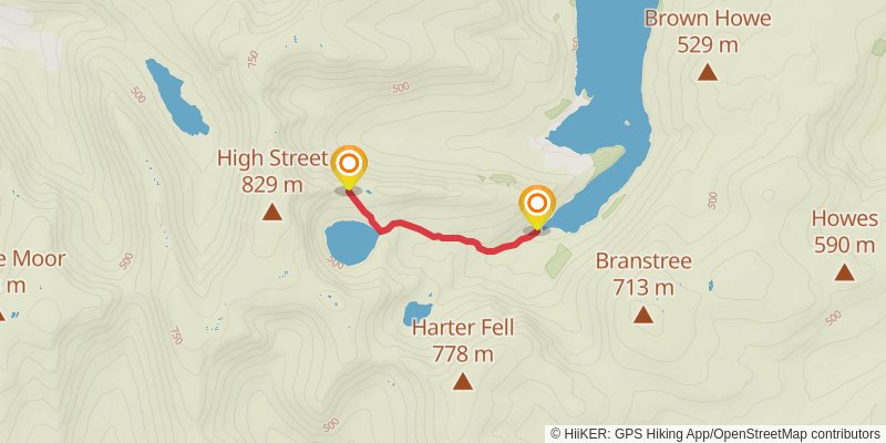 Rampsgill Head and Kidsty Pike Loop from Mardale Head alt 1 Map