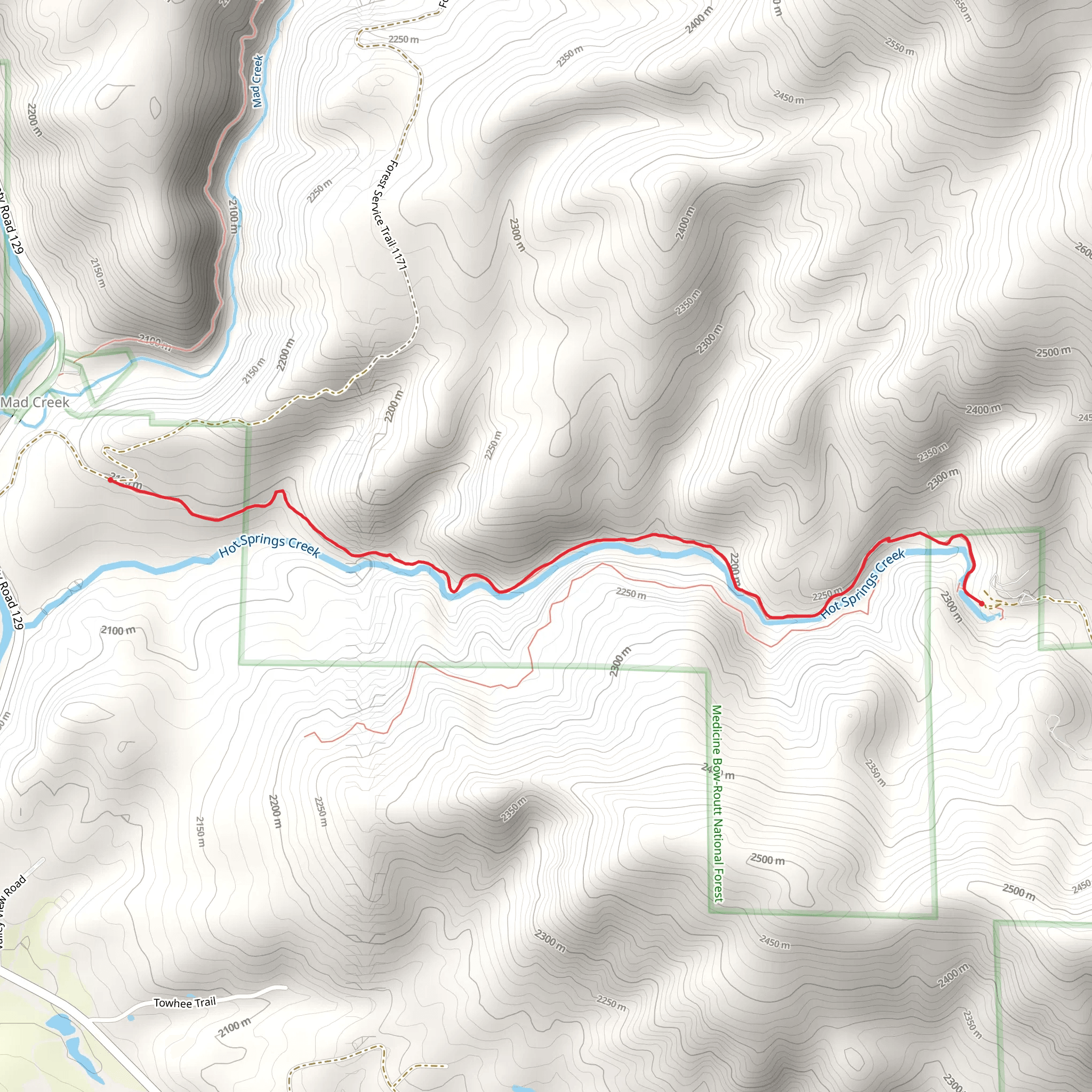 Hot Springs Trail mobile static map