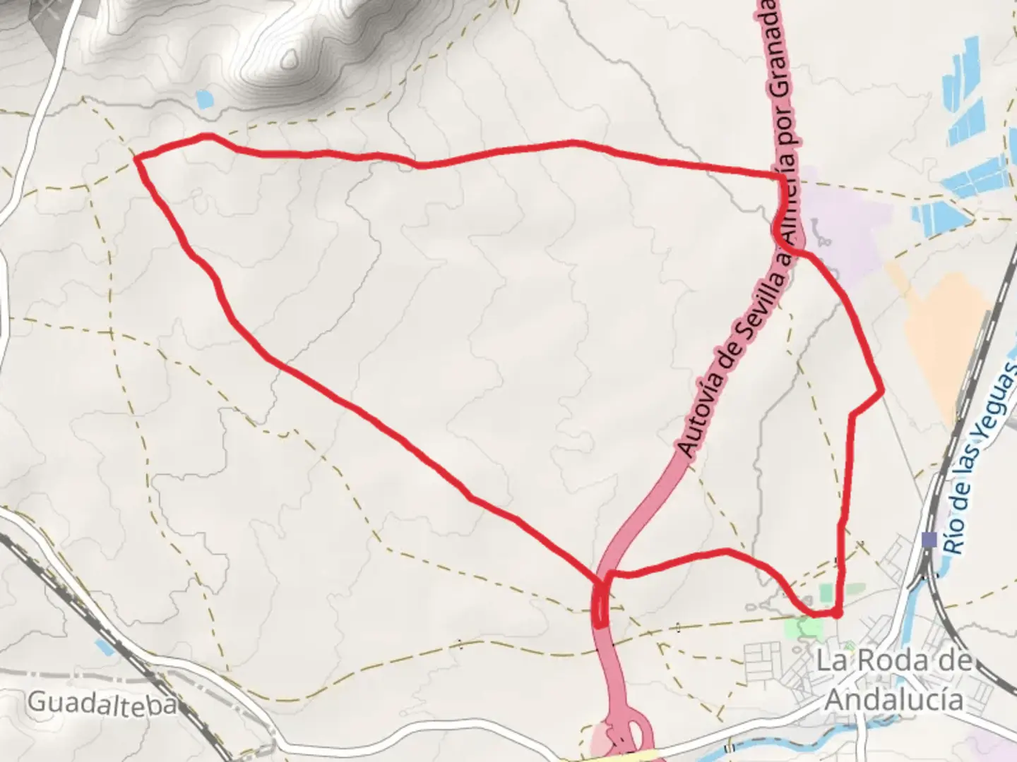 An image depicting the trail Plains of the Roda PR A 201 and its surrounding area.