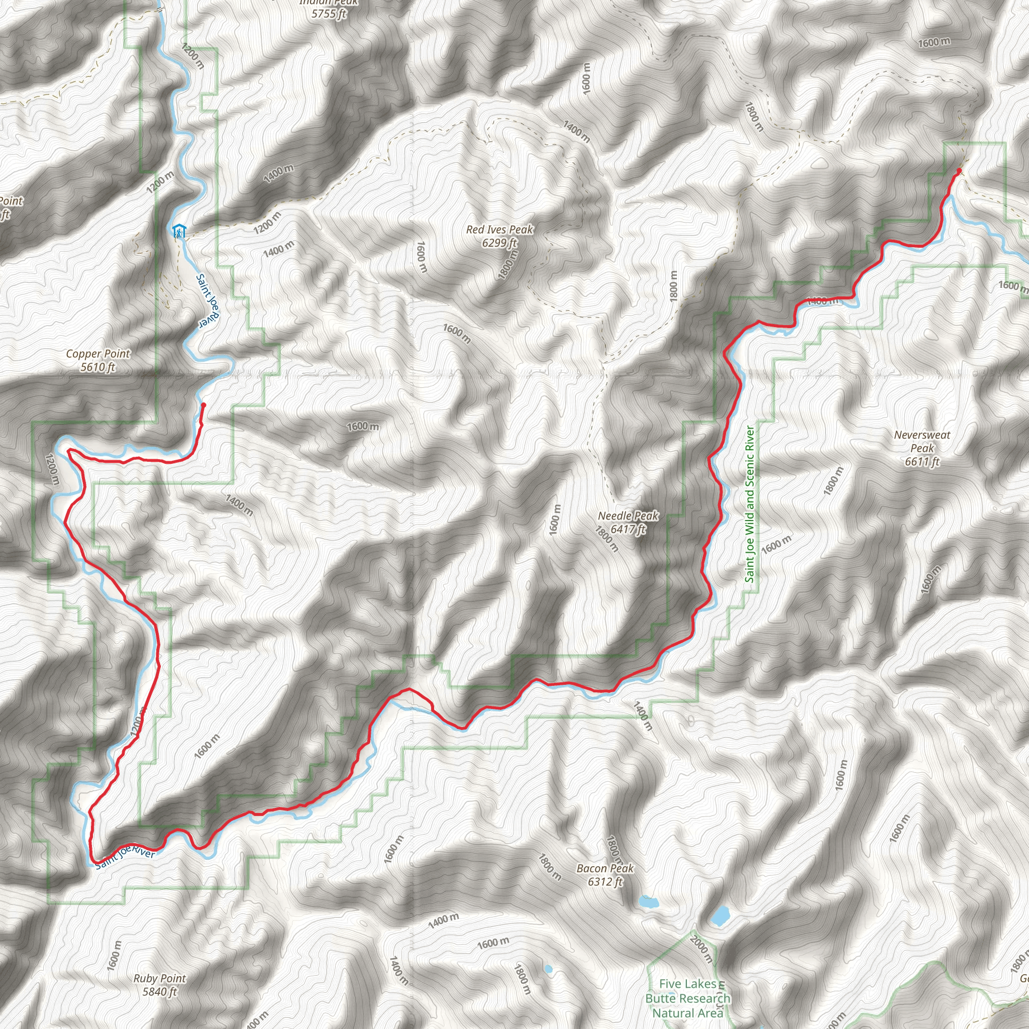 Saint Joe River Trail mobile static map
