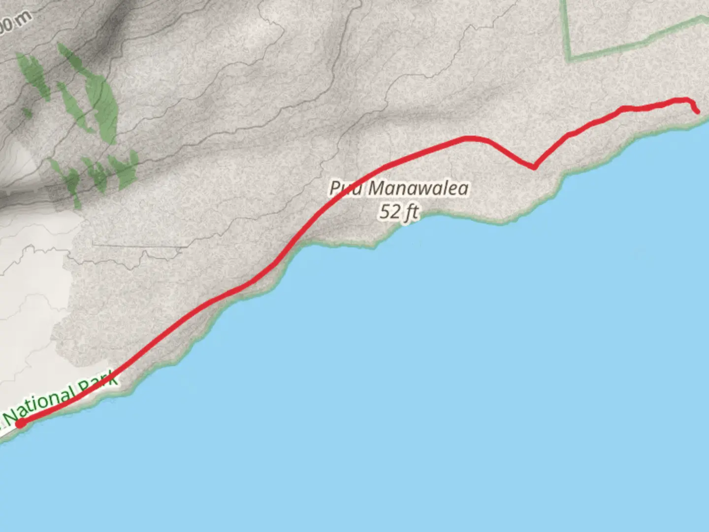 An image depicting the trail Chain of Craters Road and its surrounding area.