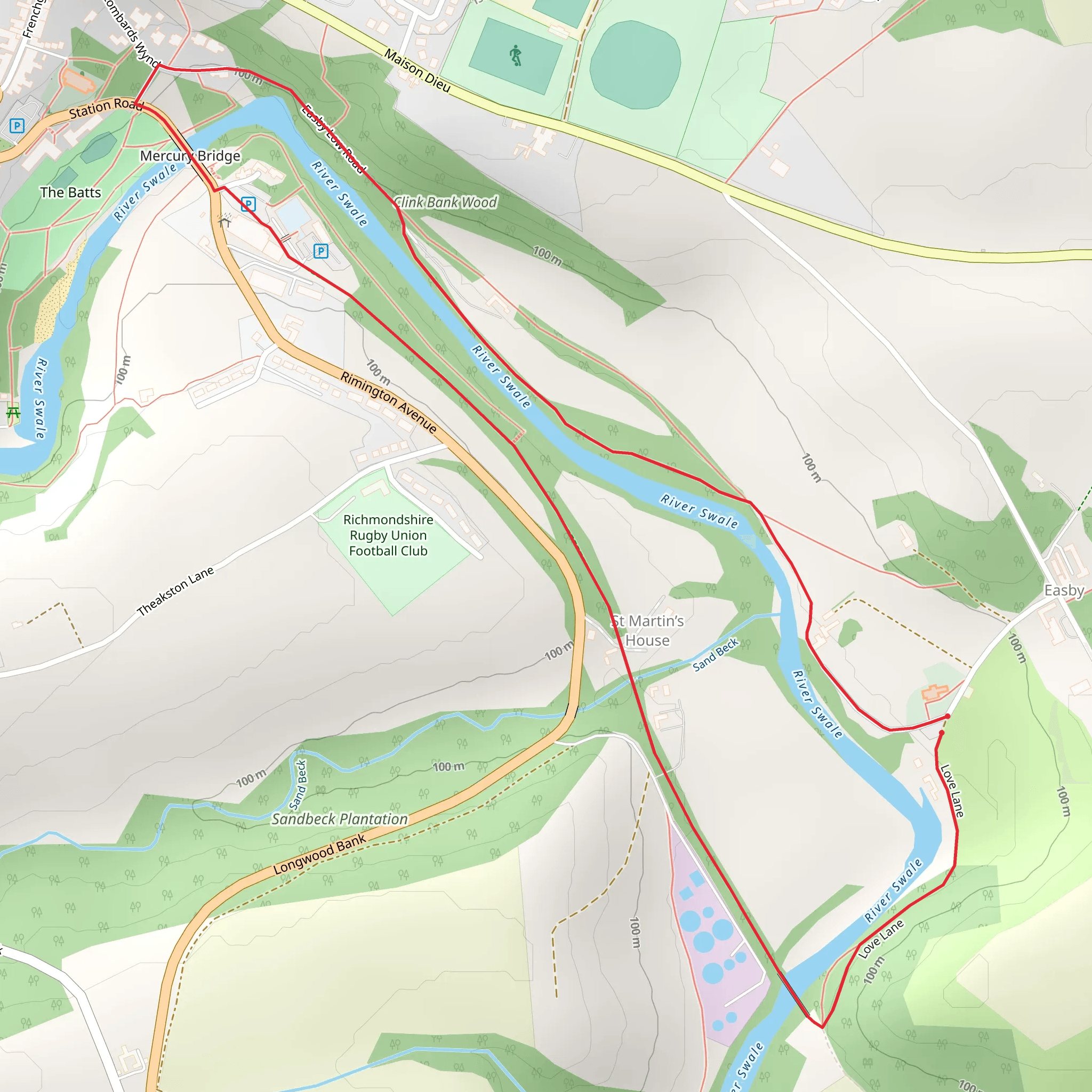 The Station and River Swale Loop mobile static map