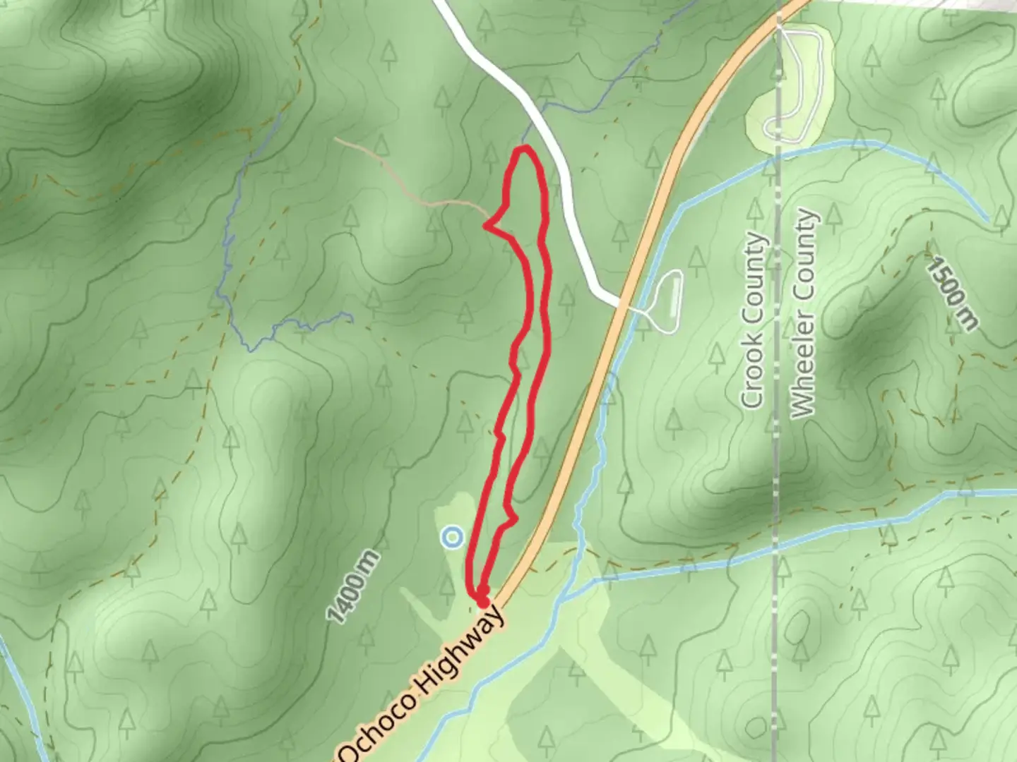 An image depicting the trail Ponderosa Loop Trail and its surrounding area.