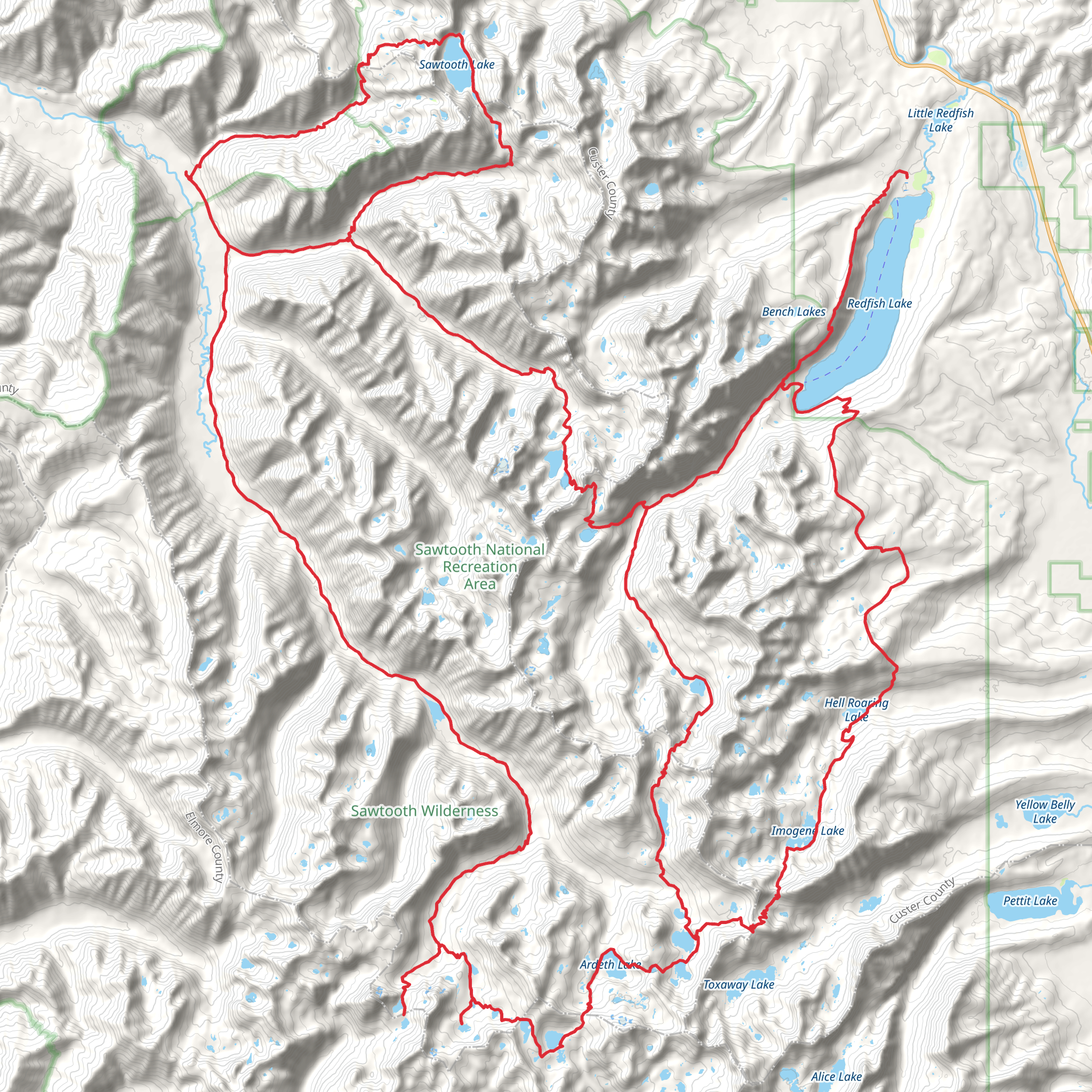 Sawtooth Loop Trail mobile static map