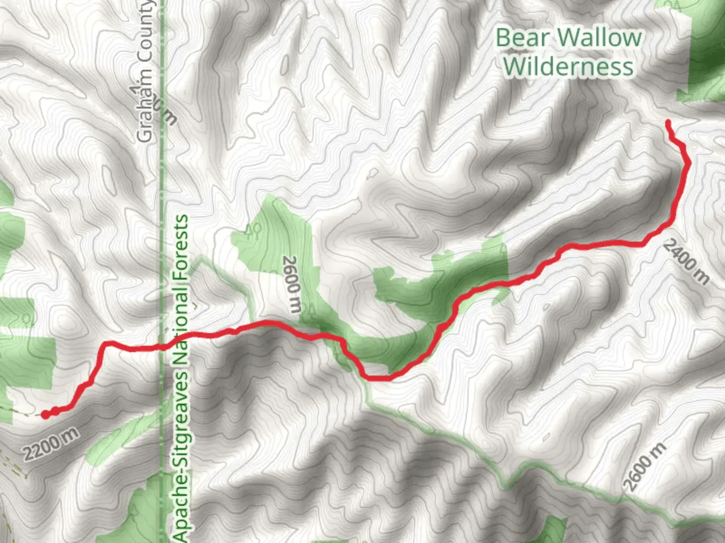 An image depicting the trail Schell Canyon Trail via Rose Spring Trail and its surrounding area.