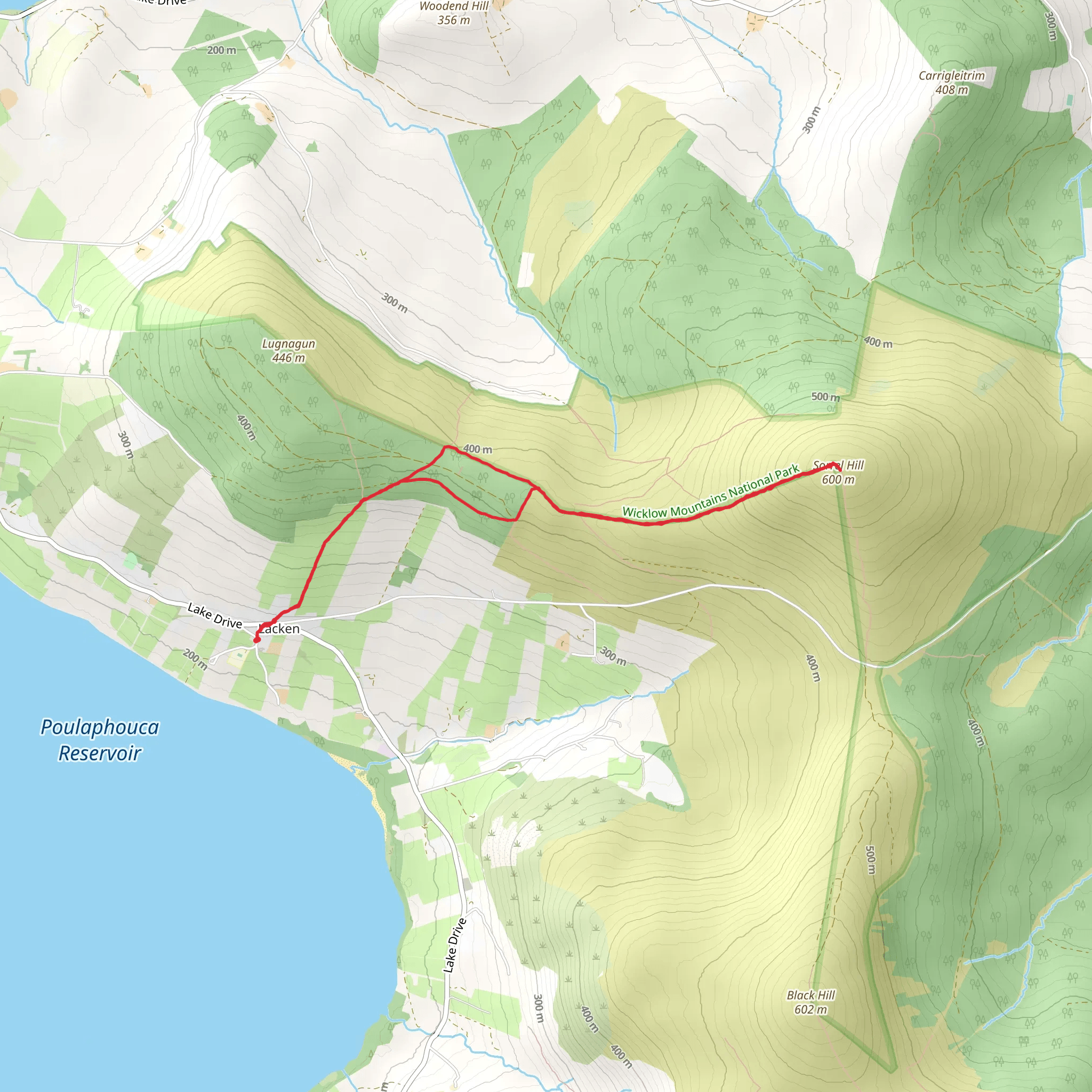 Lacken Church Carpark to Sorrel Hill via Masspath mobile static map
