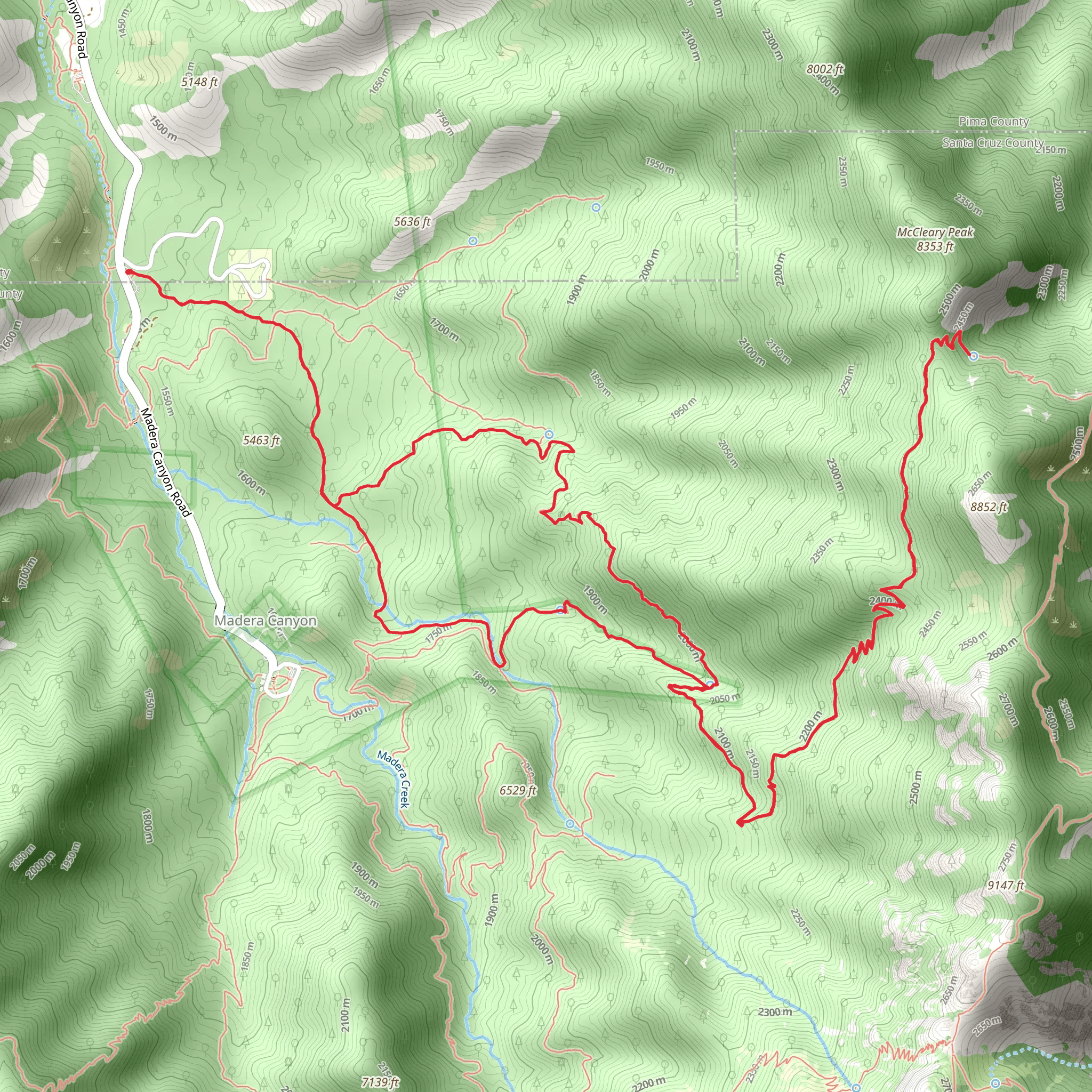 Four Springs Trail via Kent Springs and Bog springs Trail mobile static map