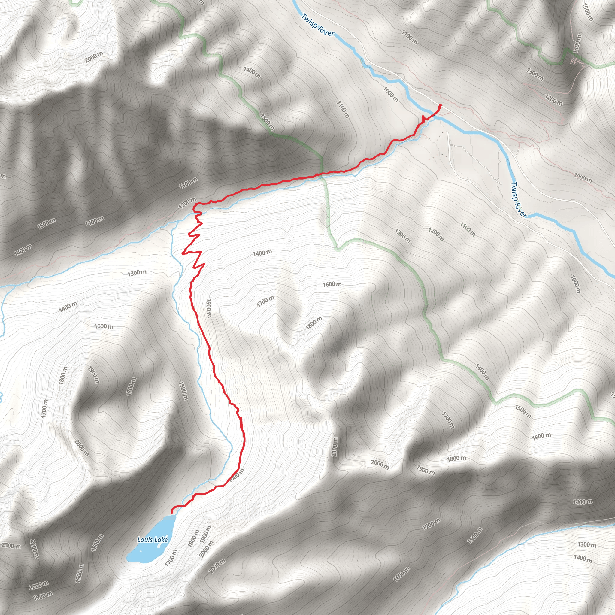 Louis Lake Trail mobile static map