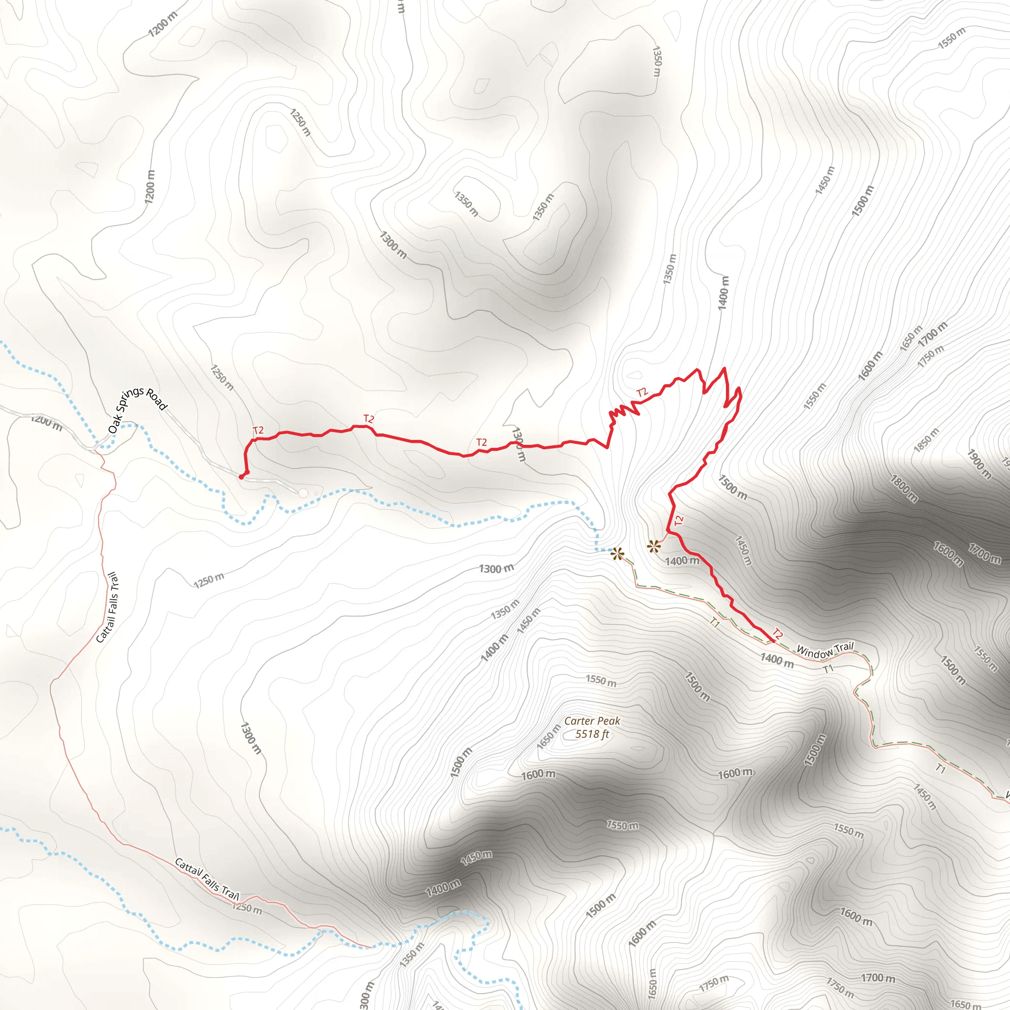 Oak Springs Trail mobile static map