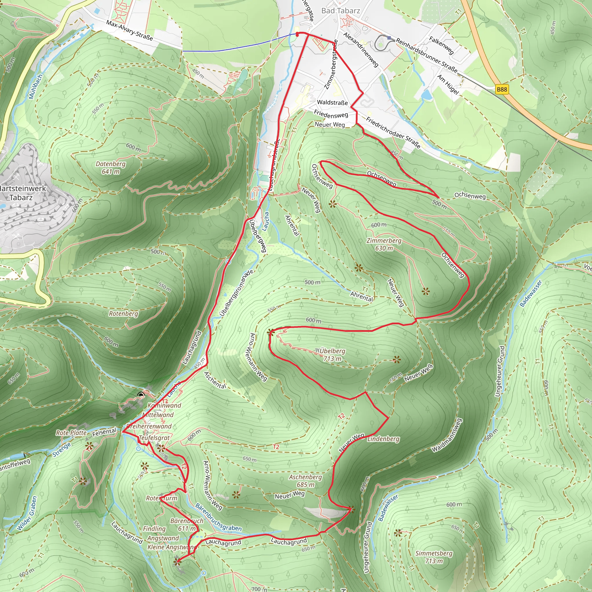 Hirschstein and Aschenbergstein Loop via Gipfel und Aussichtstour mobile static map