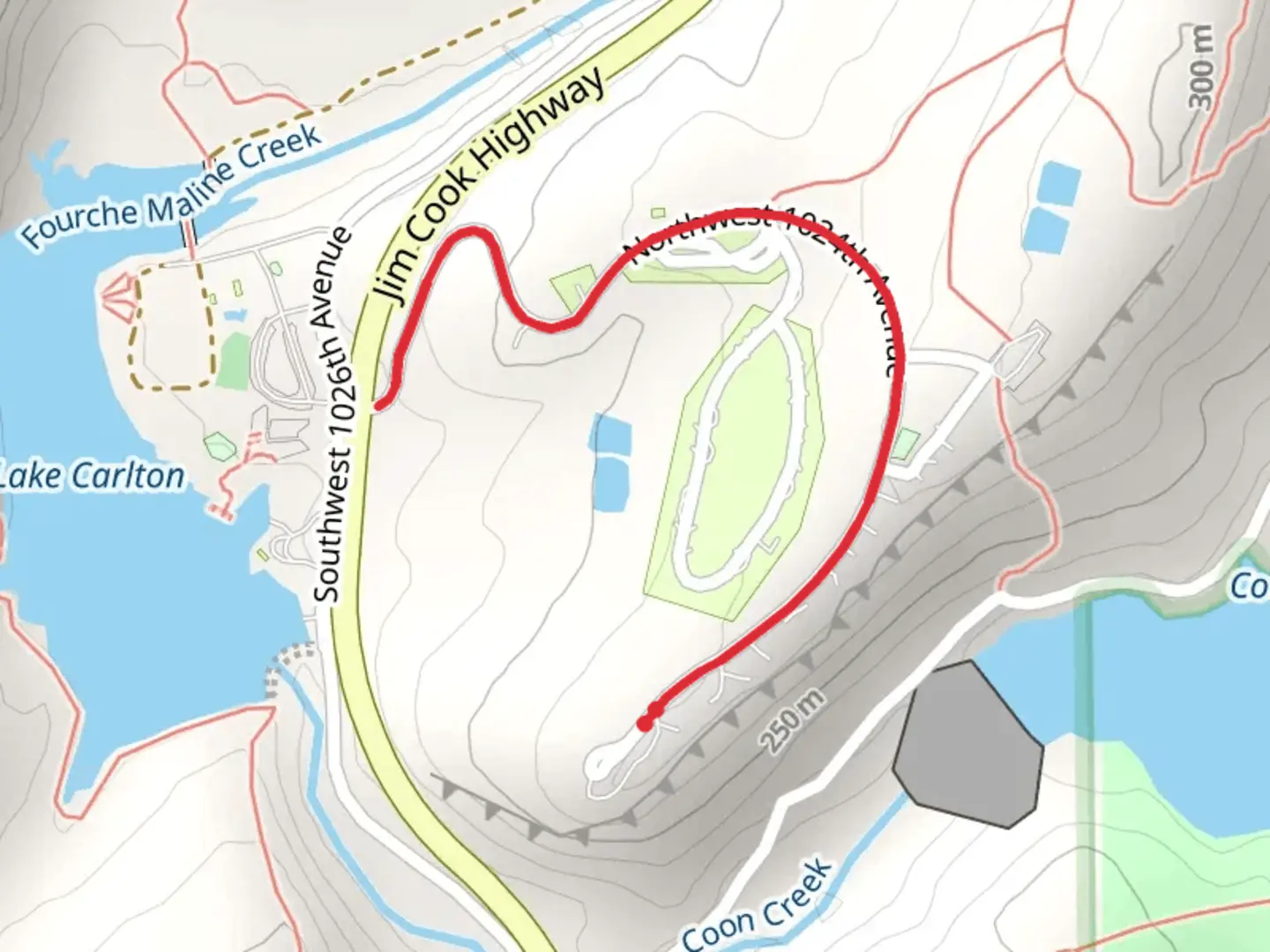 An image depicting the trail Bobcat Crossing Campground and its surrounding area.
