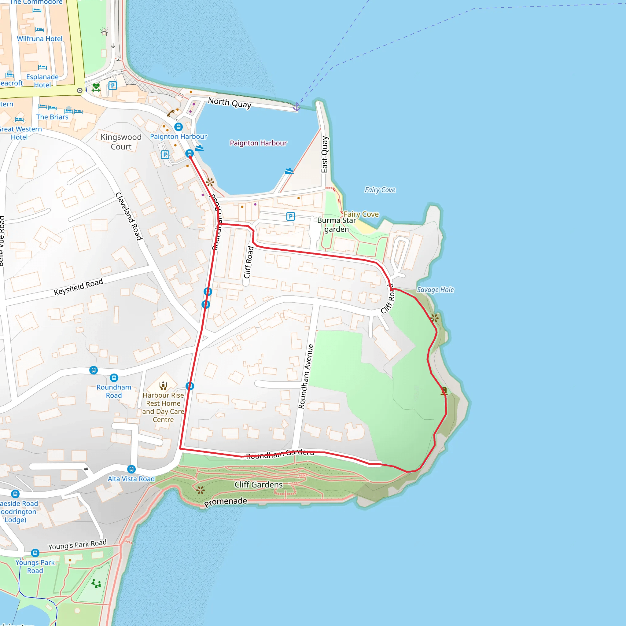 Roundham Head Walk mobile static map