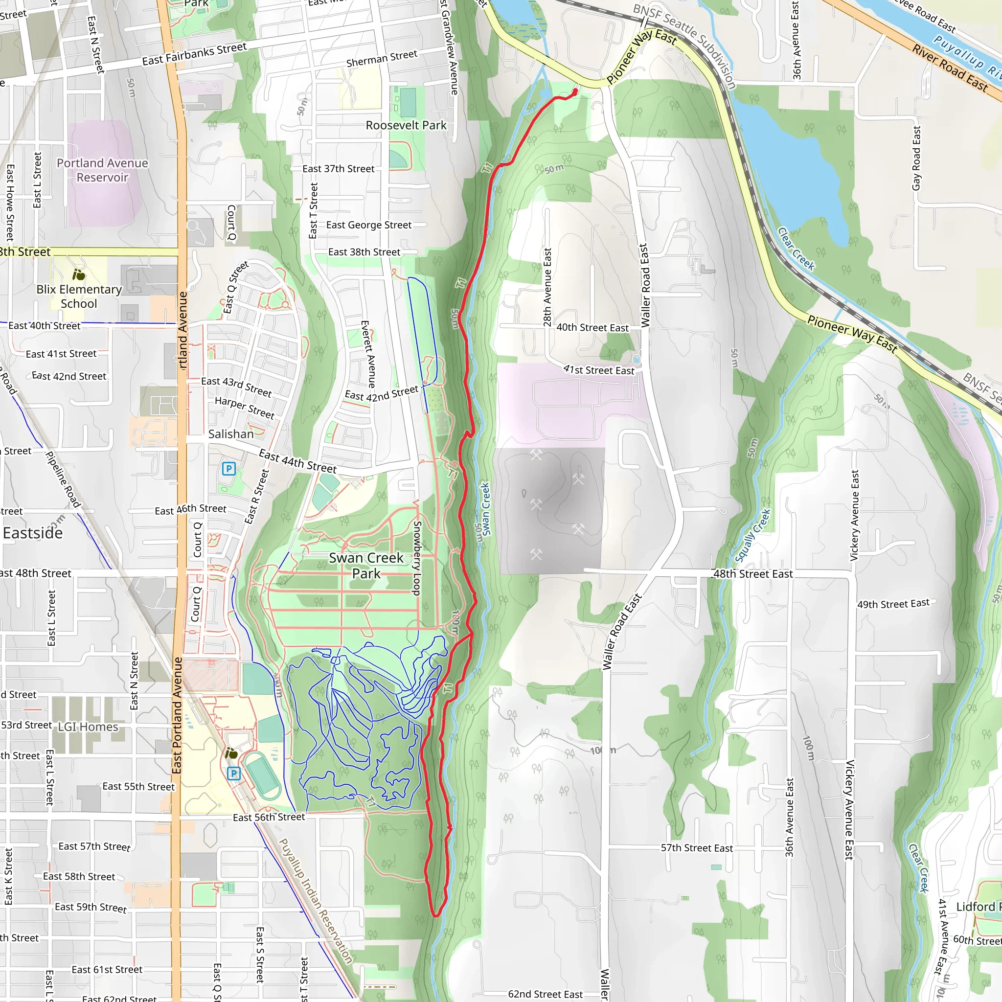 Swan Creek Trail and Canyon Rim Trail mobile static map