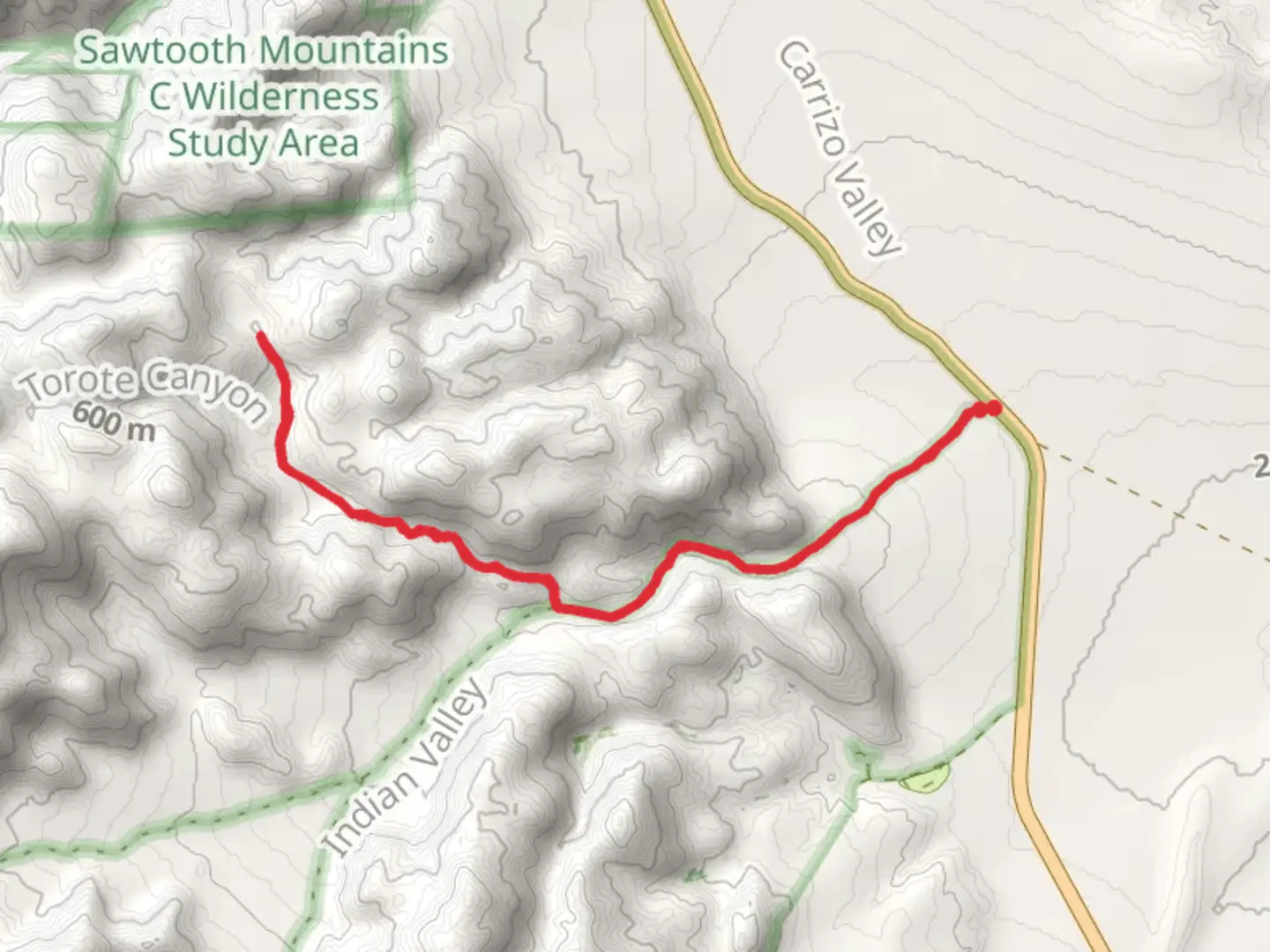 An image depicting the trail Torote Canyon Trail and its surrounding area.
