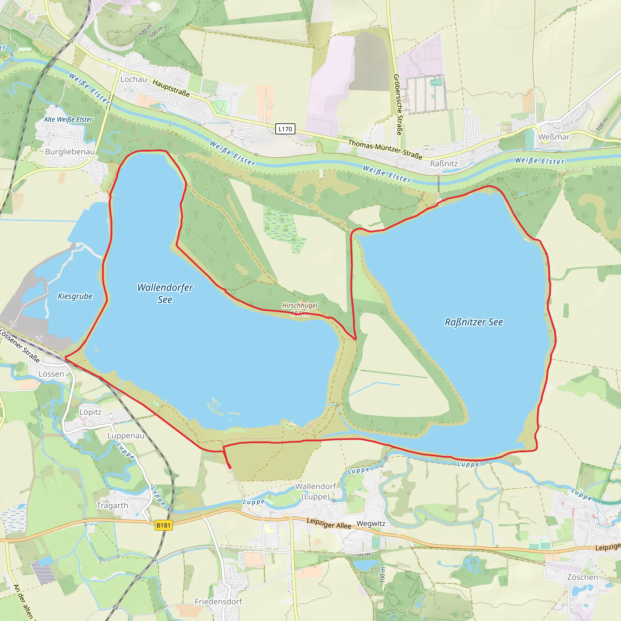 Rabnitzer and Wallendorfer See Loop mobile static map