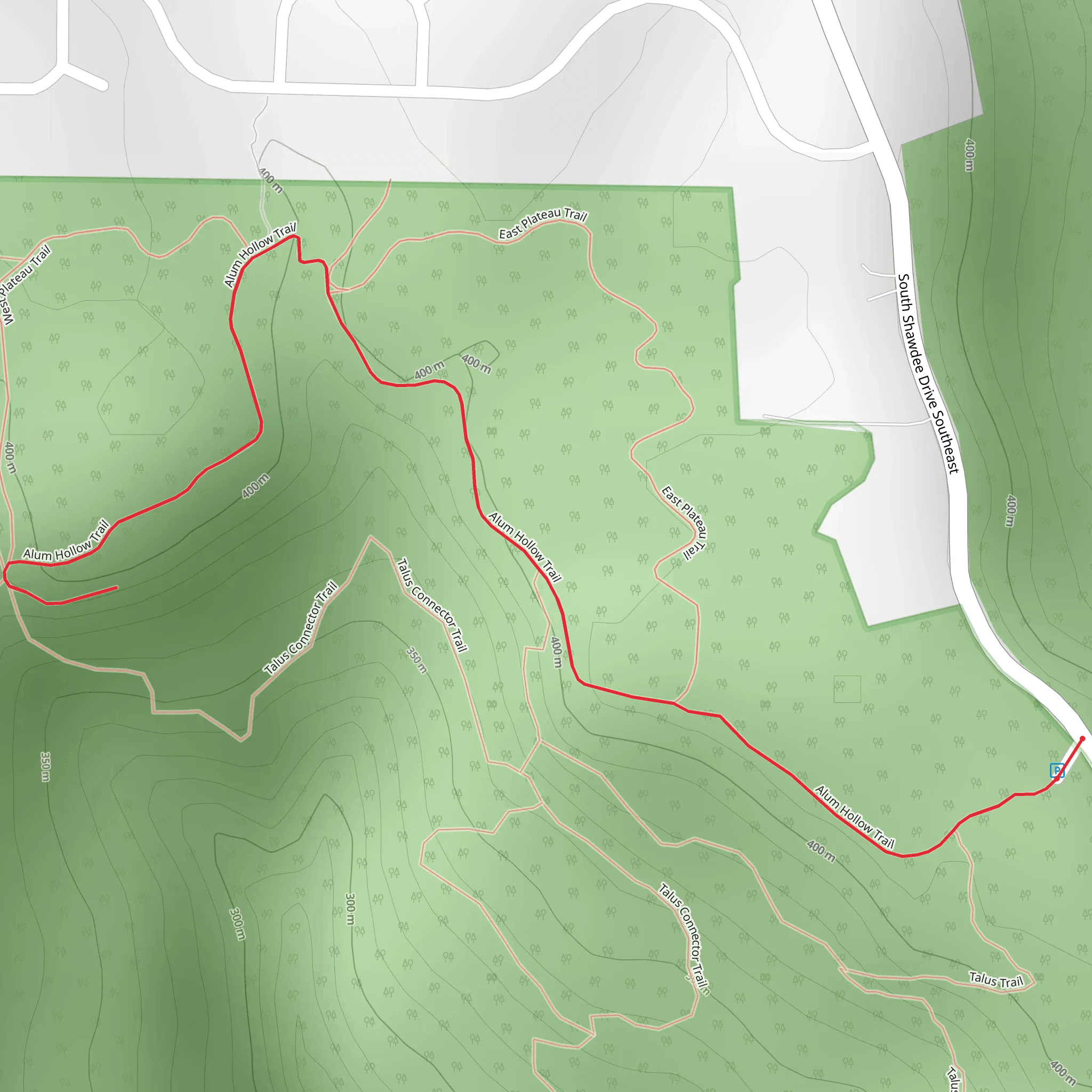 Alum Hollow Trail mobile static map