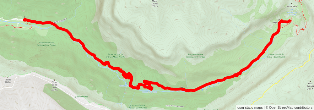 Pradera de Ordesa - Circo de Soaso - Cola de Caballo stage 2 Map