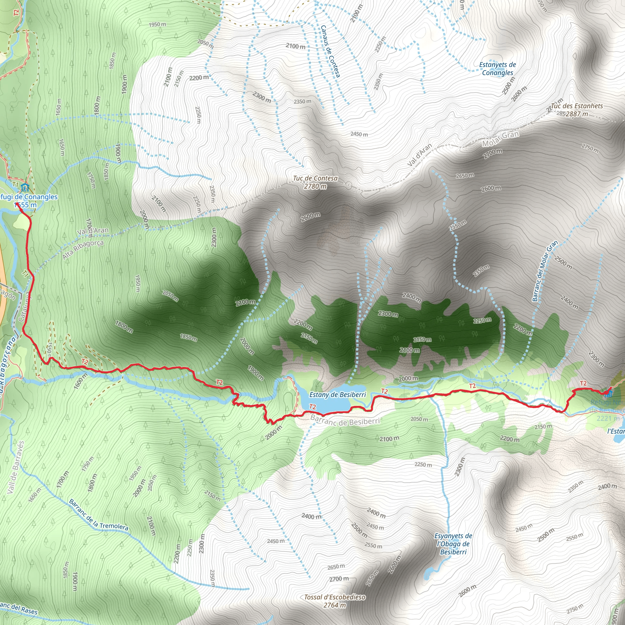 Refugi nou de Besiberri Loop from Betren mobile static map
