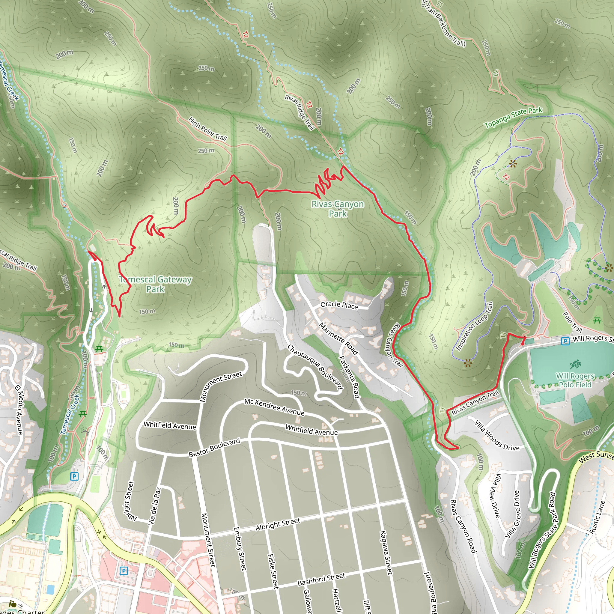 Rivas Canyon Trail mobile static map
