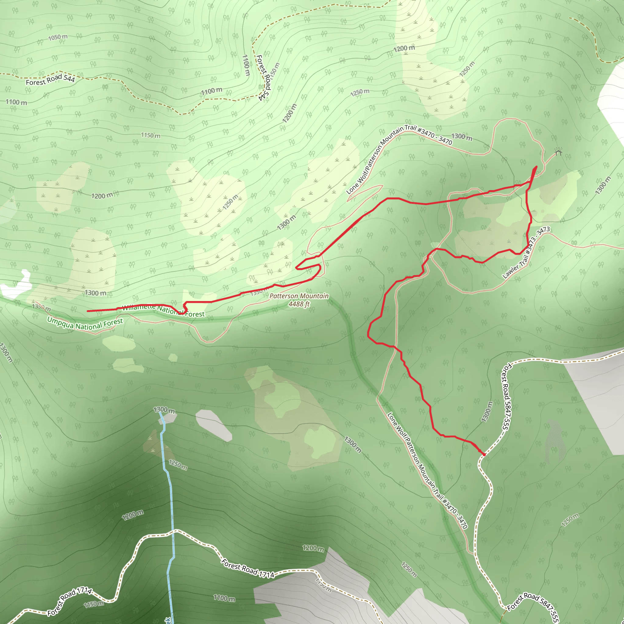 Lone Wolf - Patterson Mountain Trail mobile static map