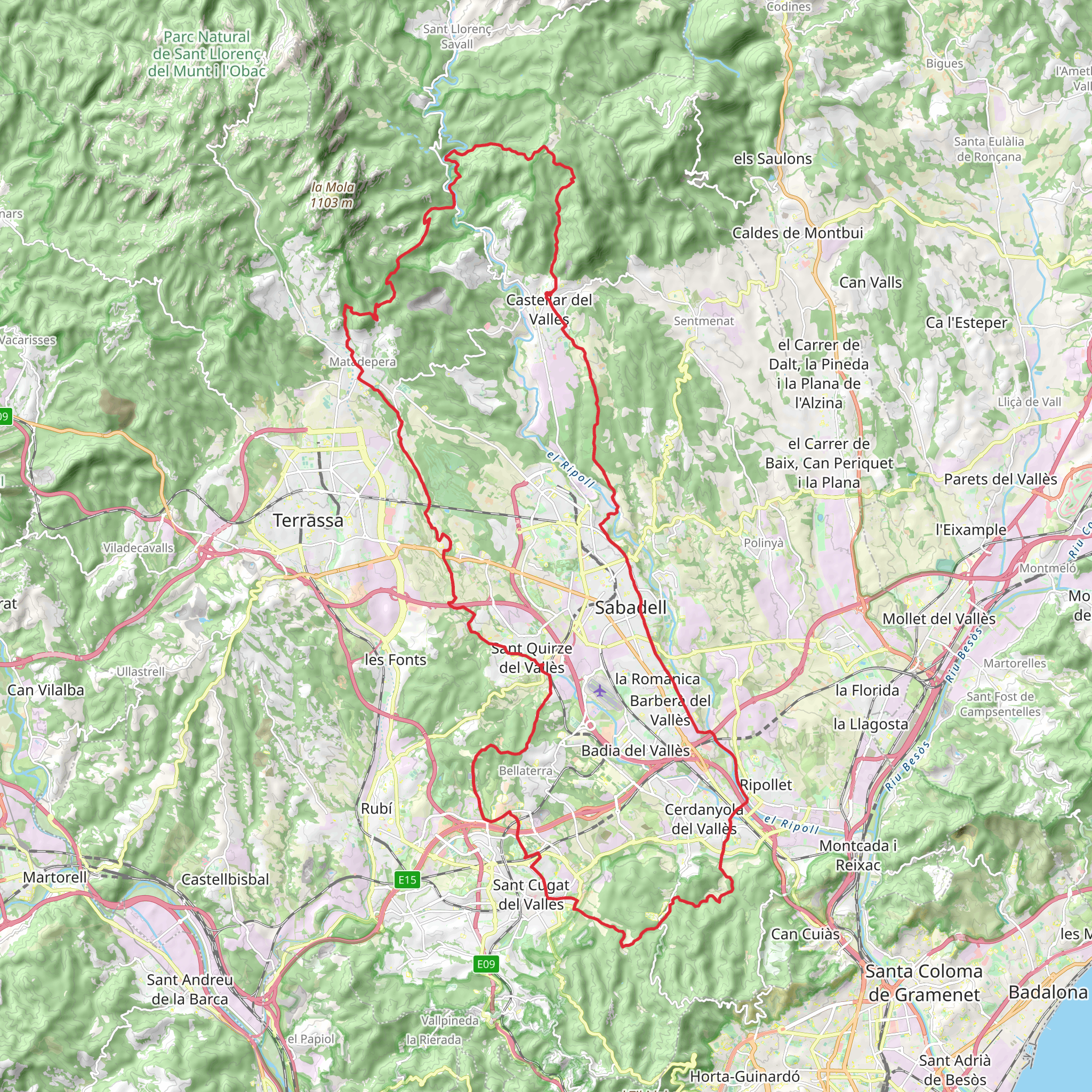GR 173 Valles Natural mobile static map