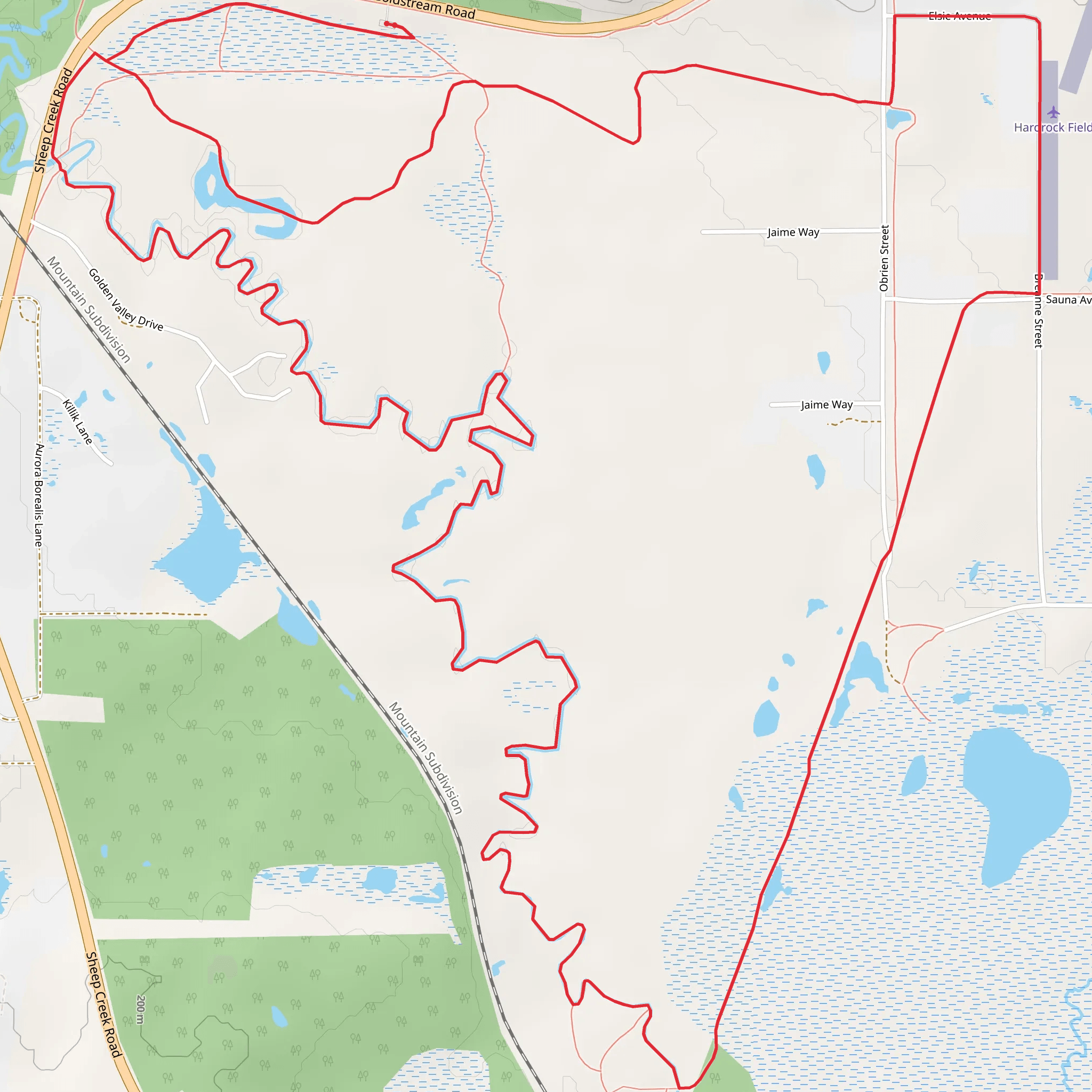 Winter Trail to Ivory Jack's Loop mobile static map