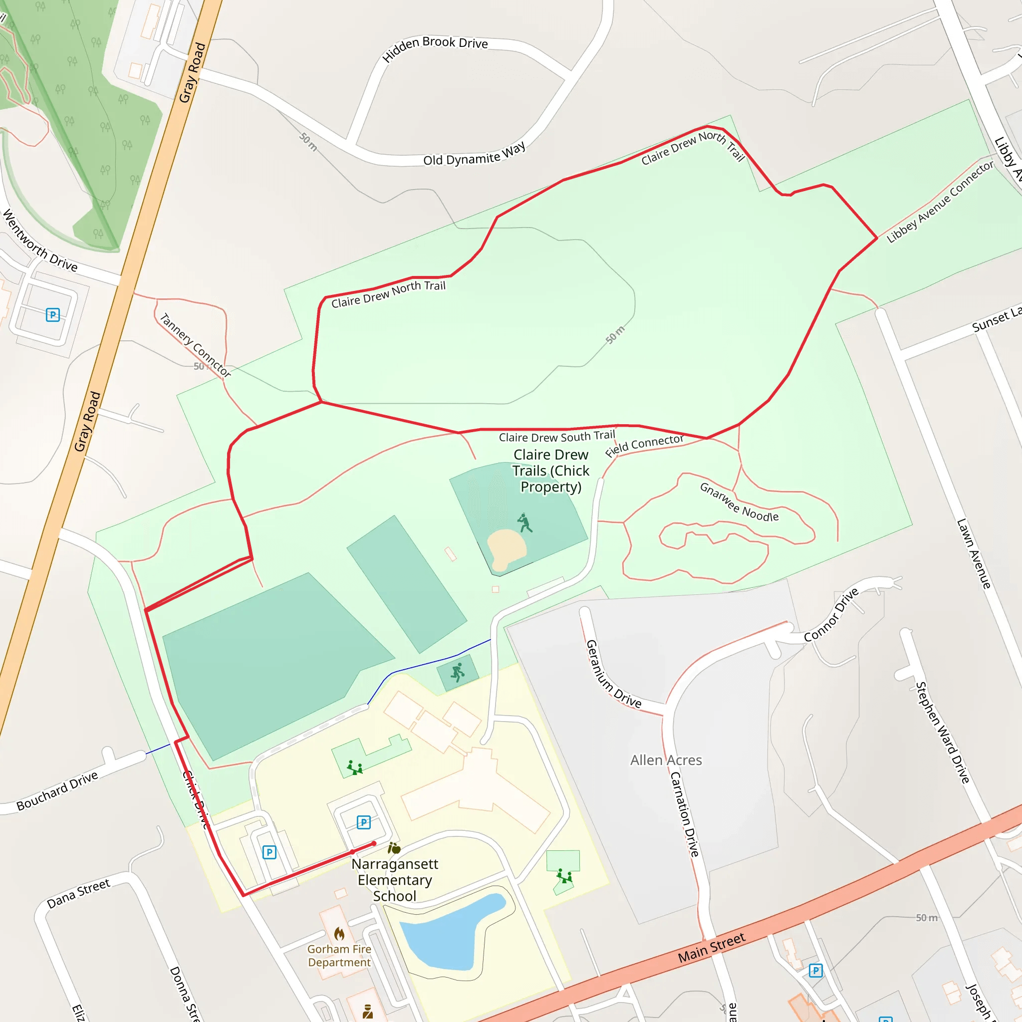 Claire Drew Trail Loop mobile static map