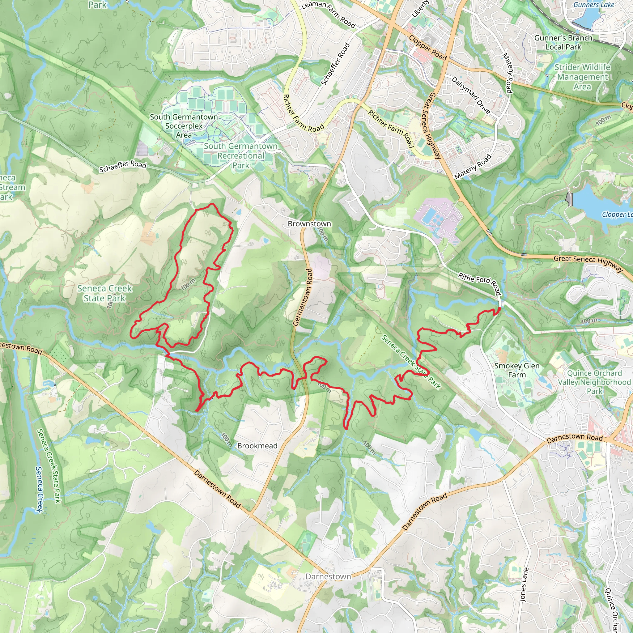 Seneca Ridge and White Loop Trail mobile static map