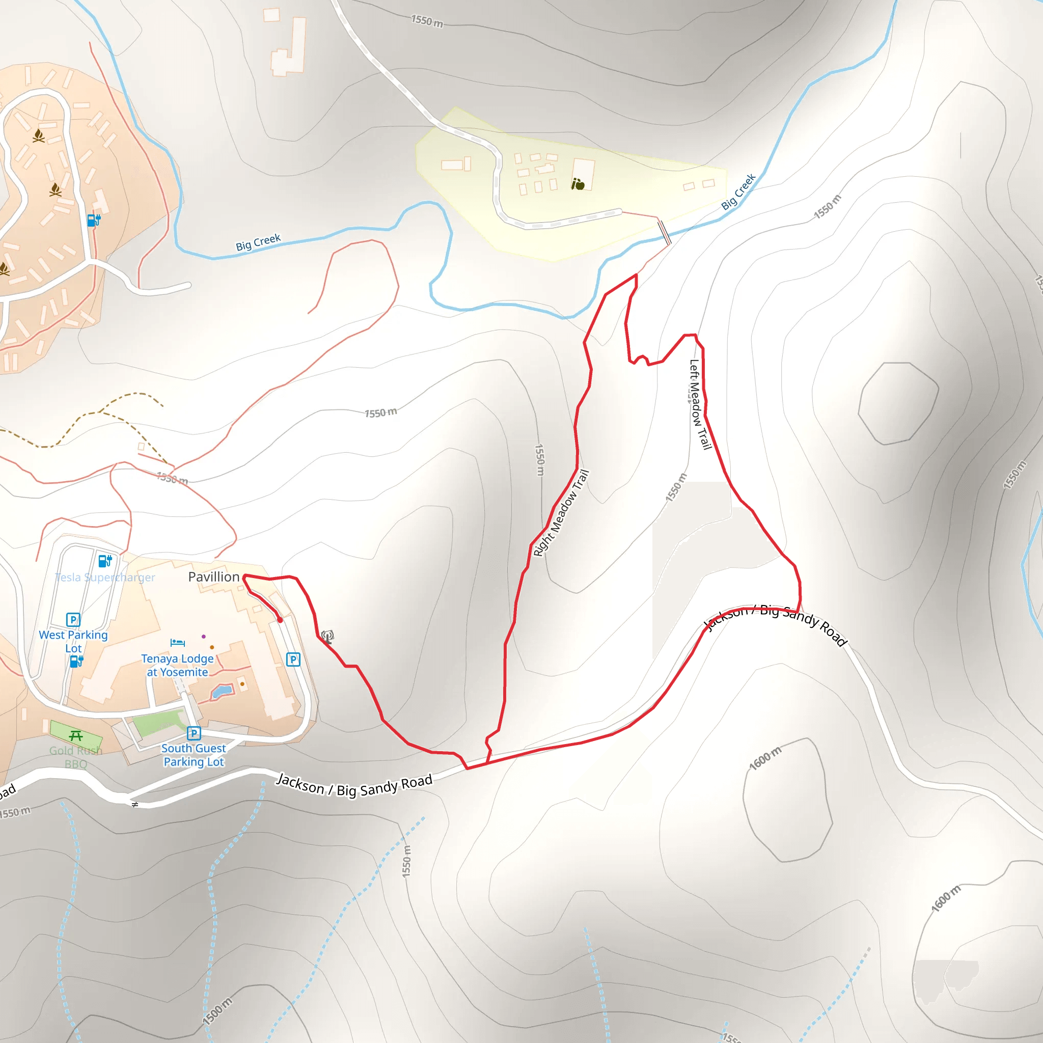 Right Meadow Trail and Left Meadow Loop Trail mobile static map