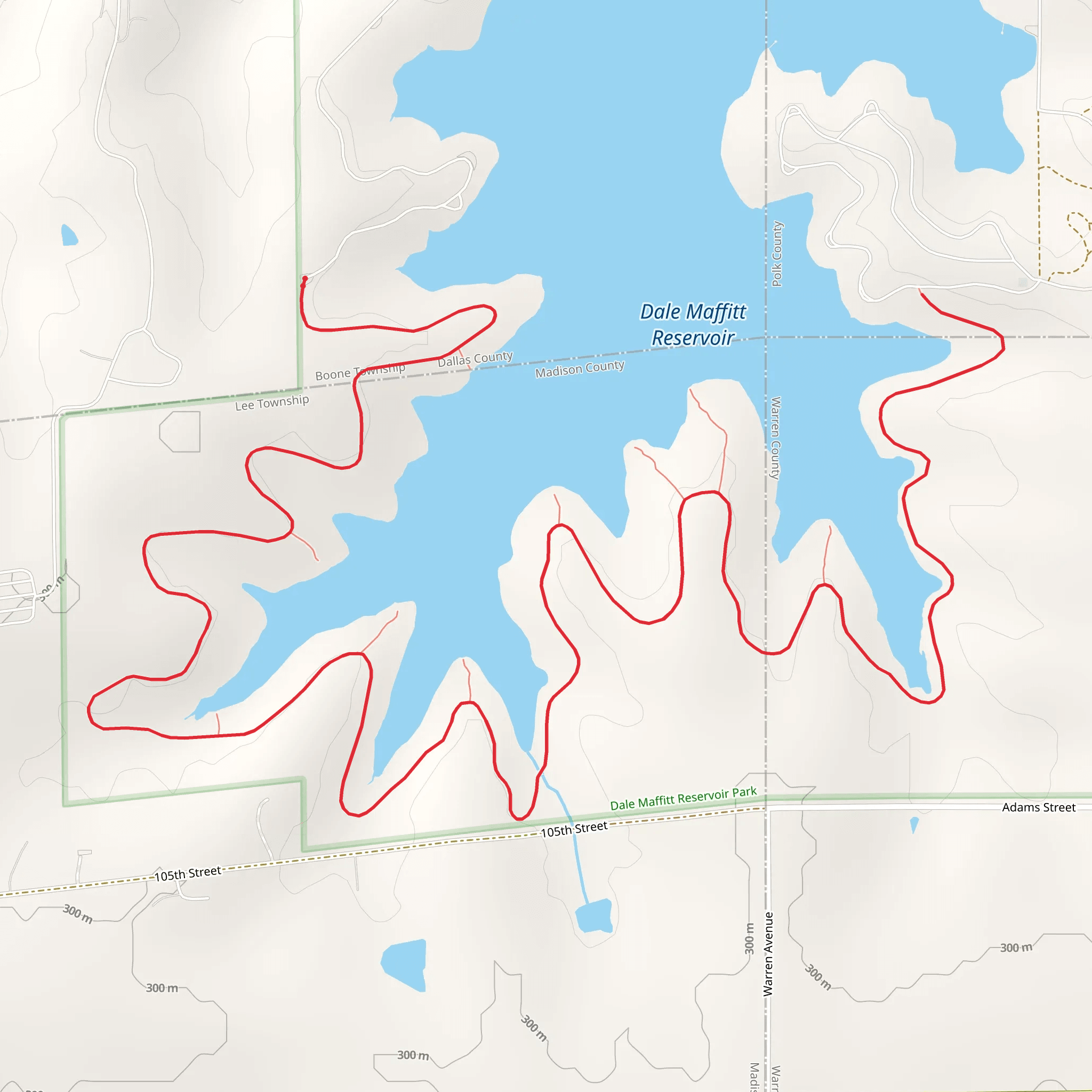 Dale Maffitt Reservoir South Shore mobile static map