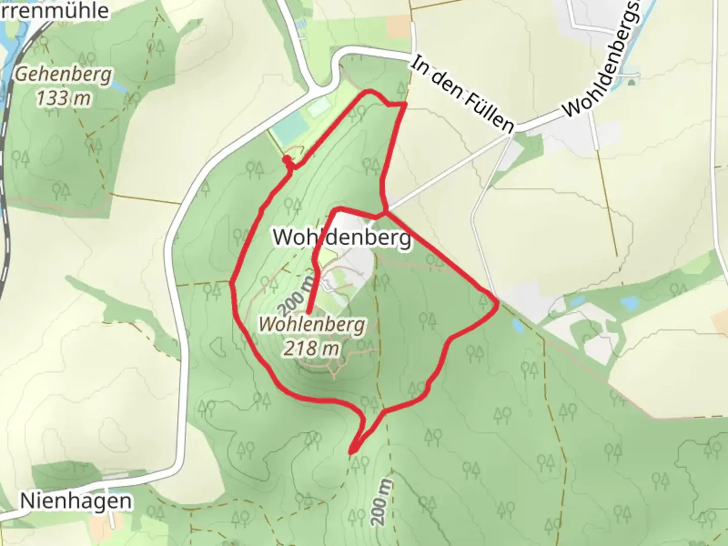 An image depicting the trail St Hubertuskirche via Hildesheim Harz Weg and its surrounding area.