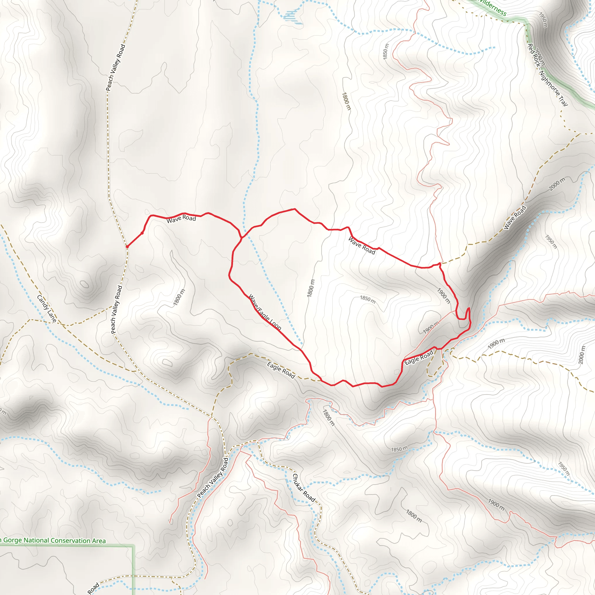 Wave-Eagle and Sidewinder Loop Trail mobile static map