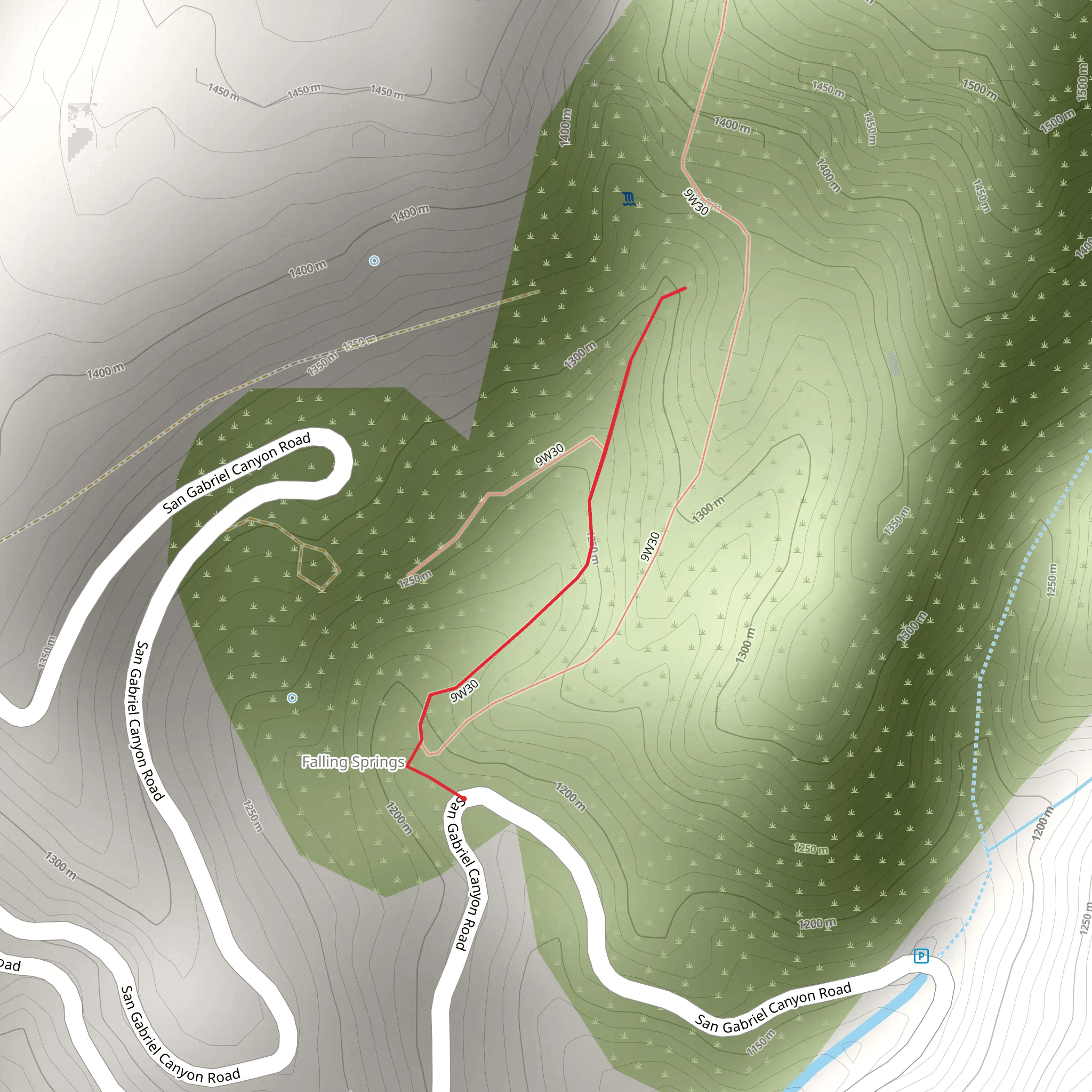 Falling Spring Walk mobile static map
