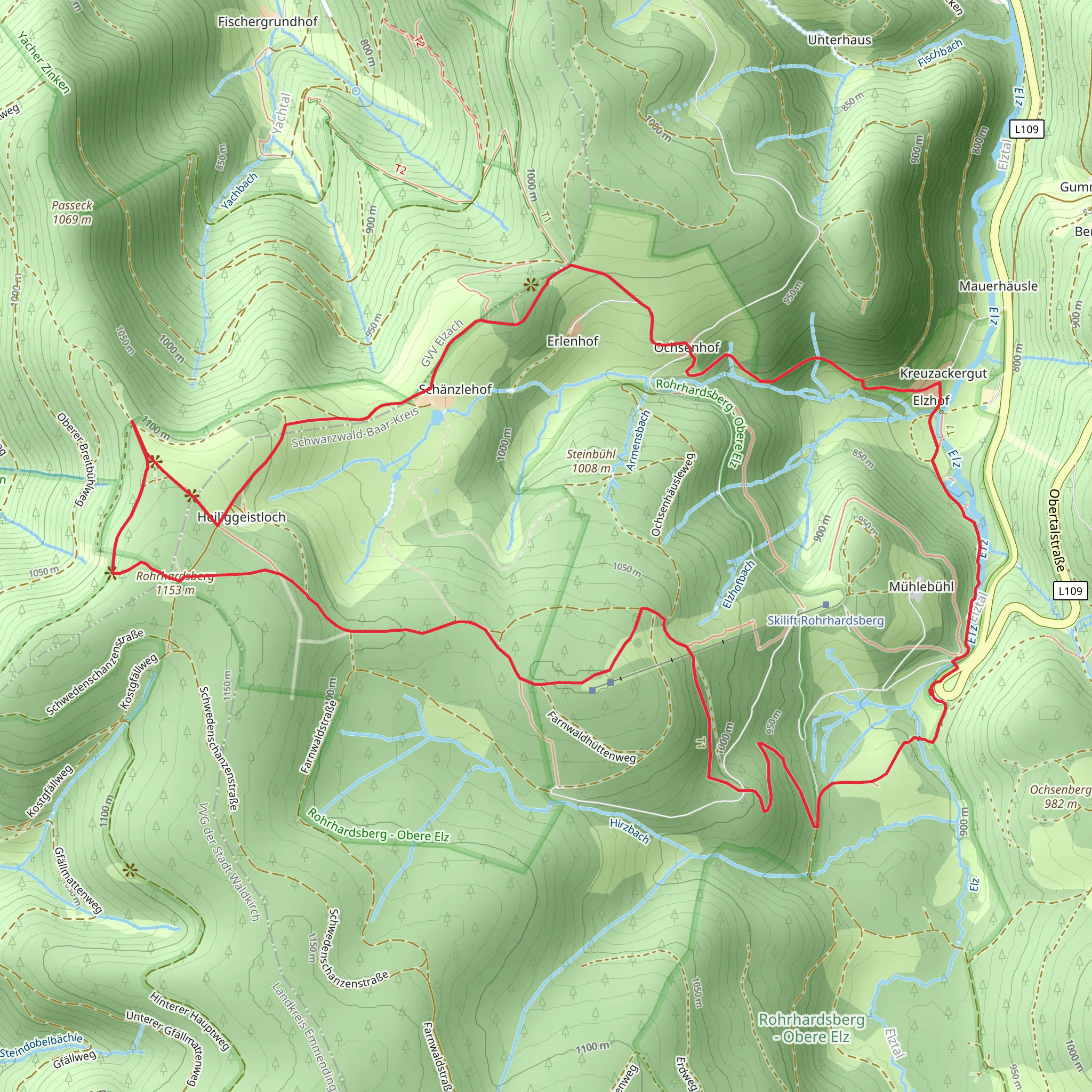 Yacher Hoehenweg Loop mobile static map