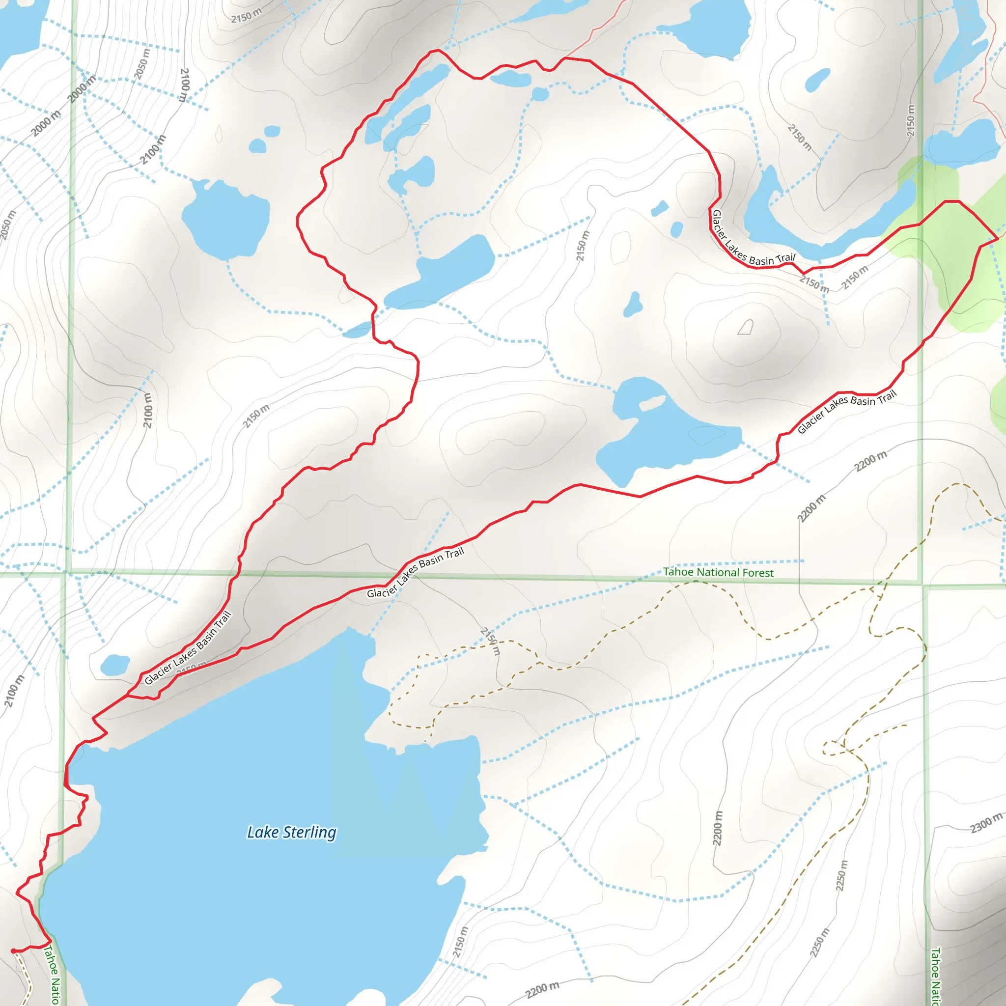 Glacier Lakes Basin Trail mobile static map