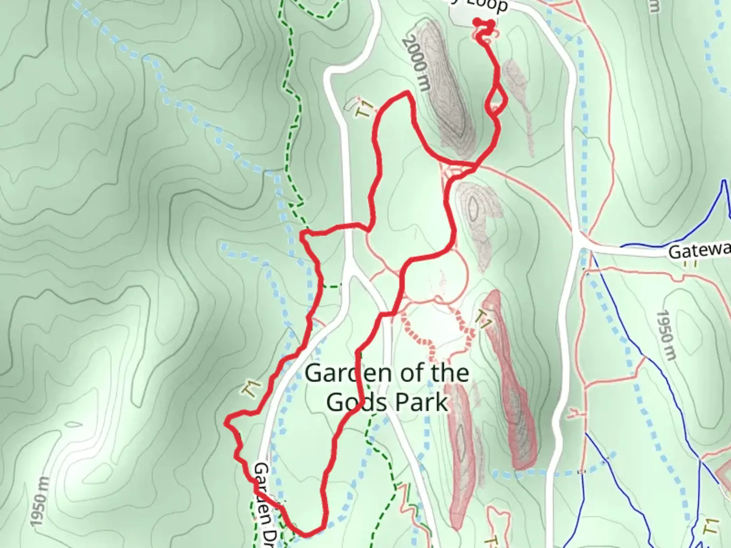 An image depicting the trail Central Garden, Palmer and Scotsman Loop Trail and its surrounding area.