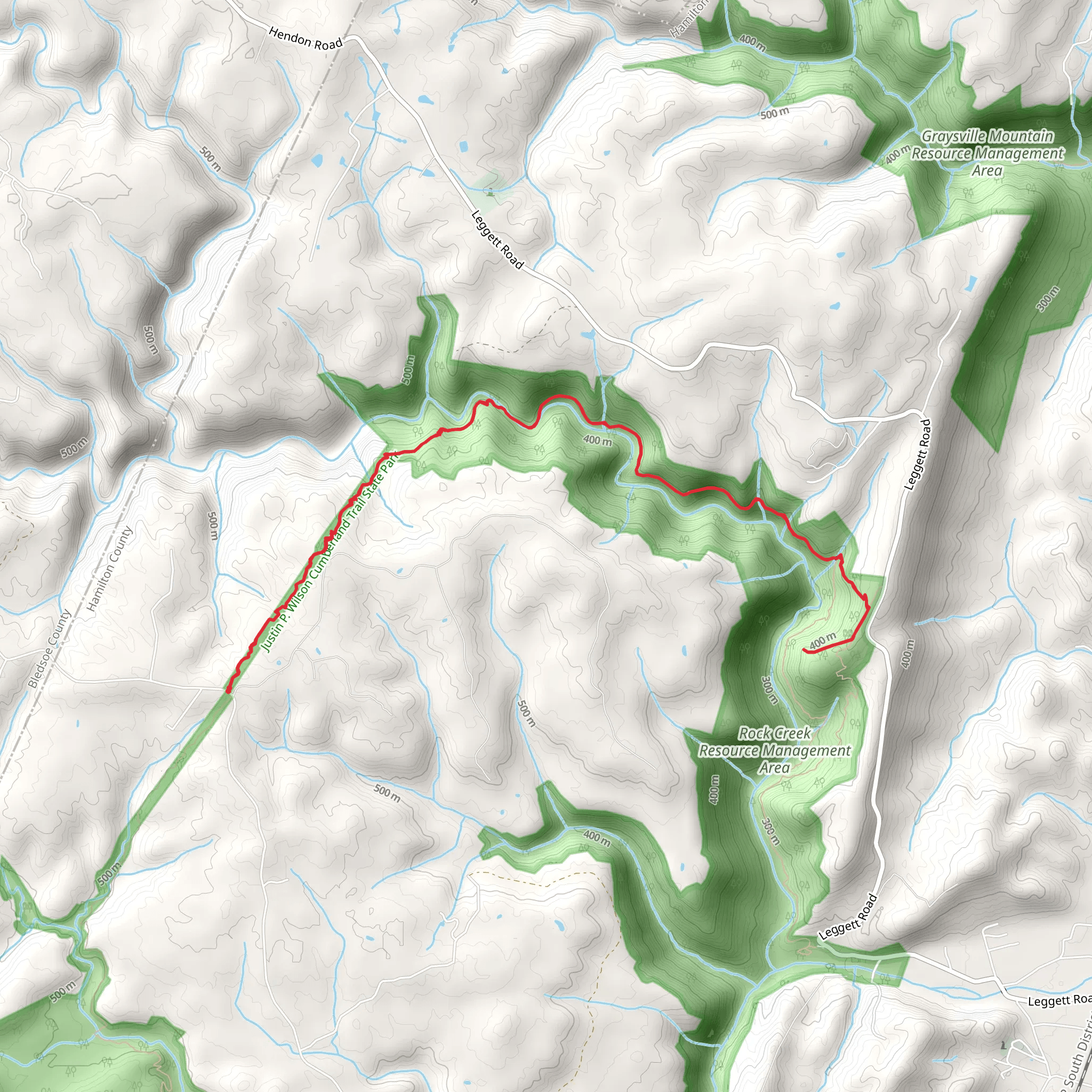 Rock Creek and Leggett Point Overlook Trail mobile static map