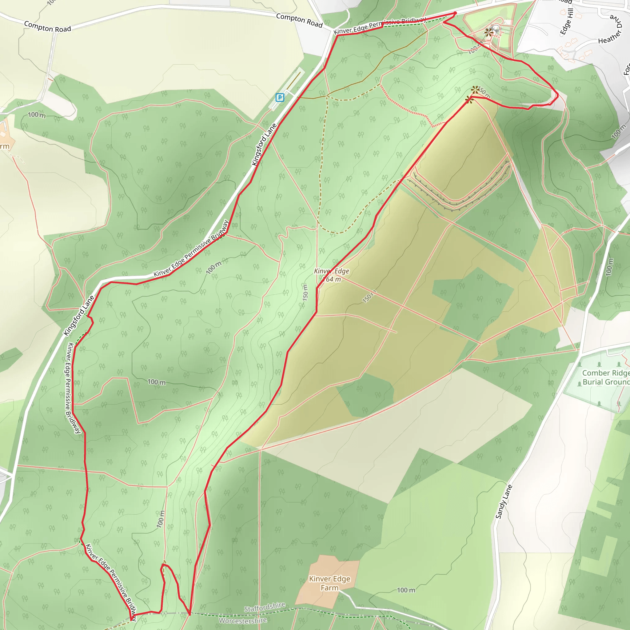 Kinver Edge and Holy Austin Rock mobile static map