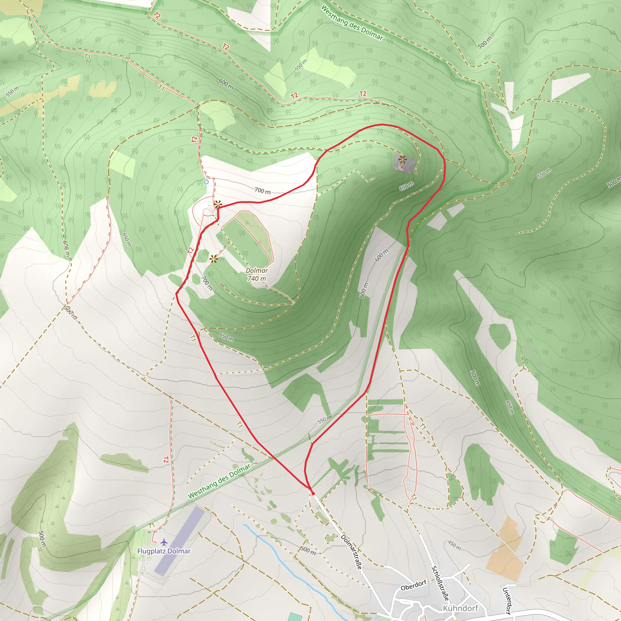 Rennsteig Dolmar Weg Loop mobile static map