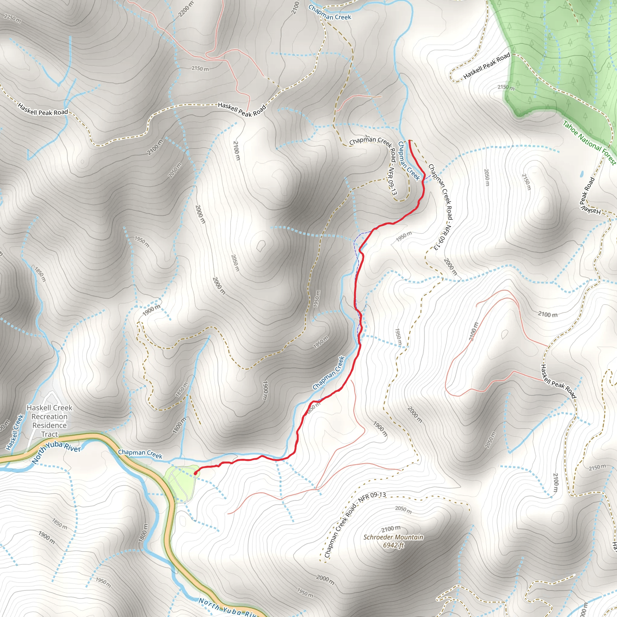 Chapman Creek Trail mobile static map