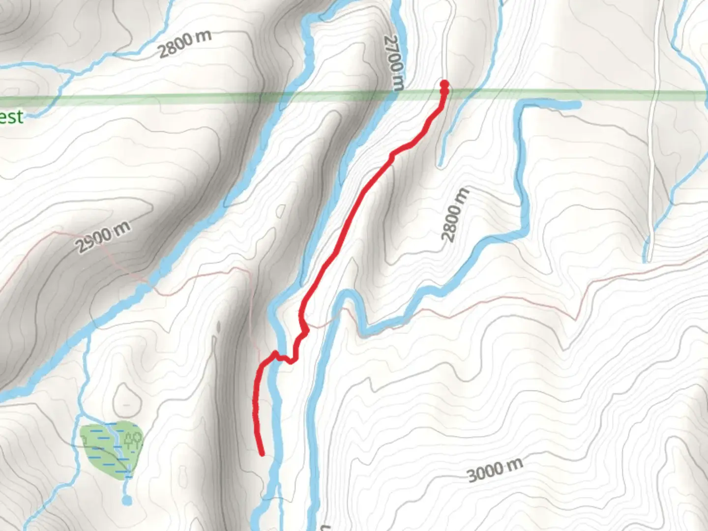 An image depicting the trail West Dallas Out and Back and its surrounding area.