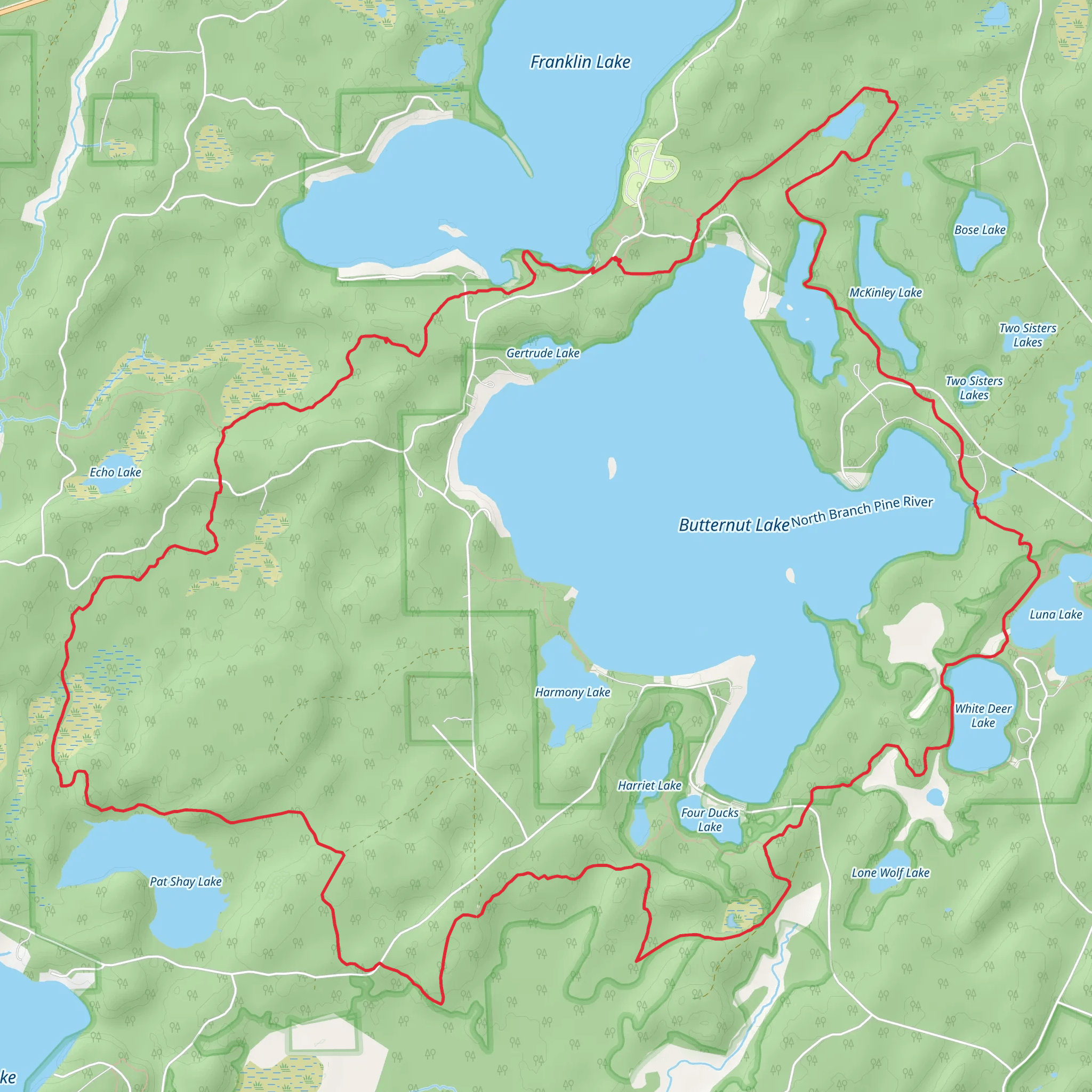 Hidden Lakes Loop Trail mobile static map