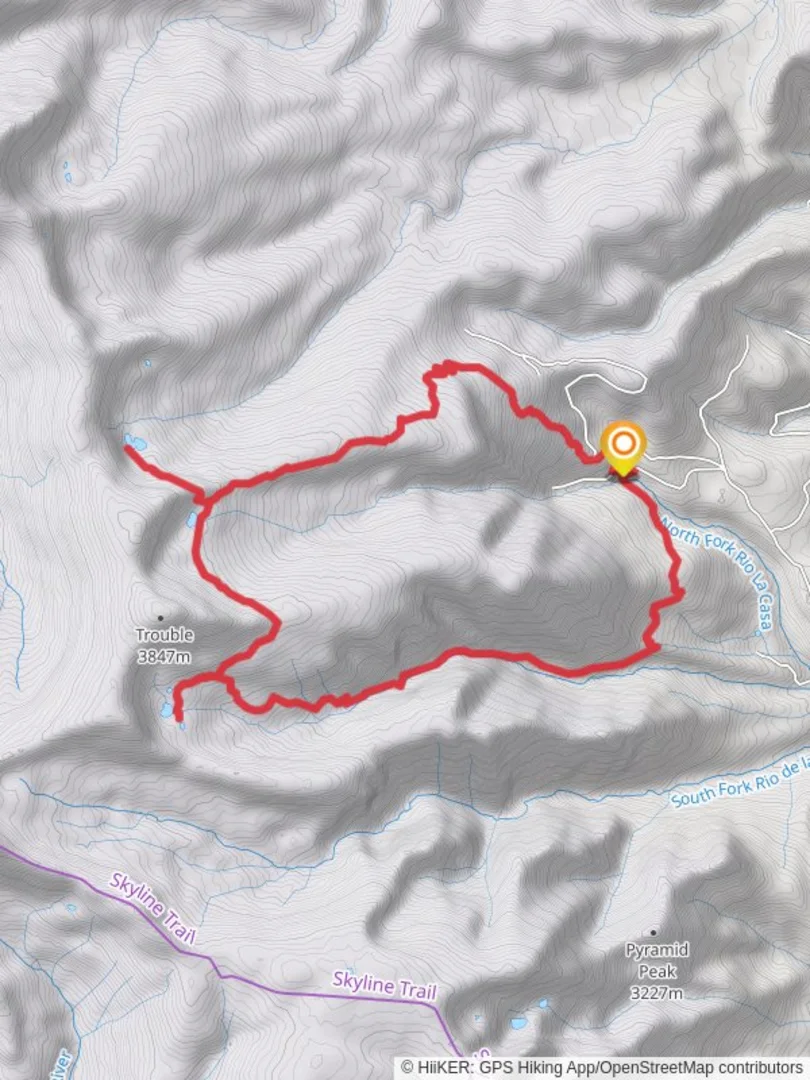 An image depicting the trail Middle Fork Lake and Horseshoe Lake Loop via North Fork Trail and its surrounding area.