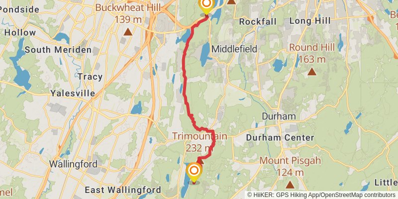 Mattabesett Trail stage 2 Map