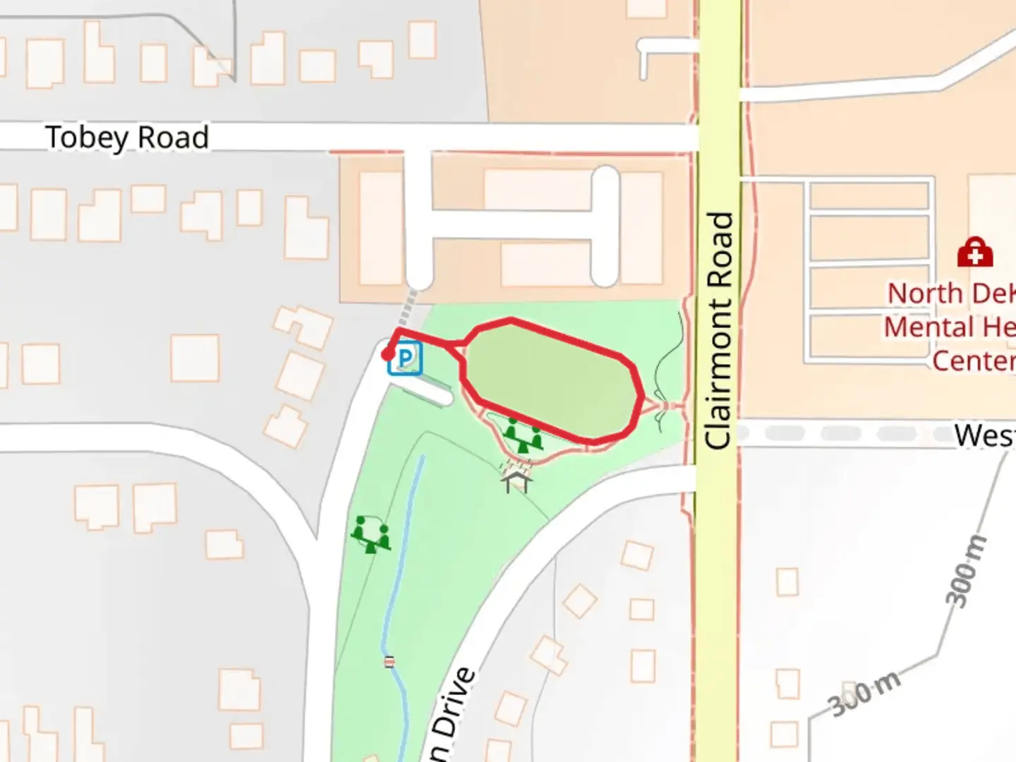 An image depicting the trail Georgian Drive West Loop and its surrounding area.